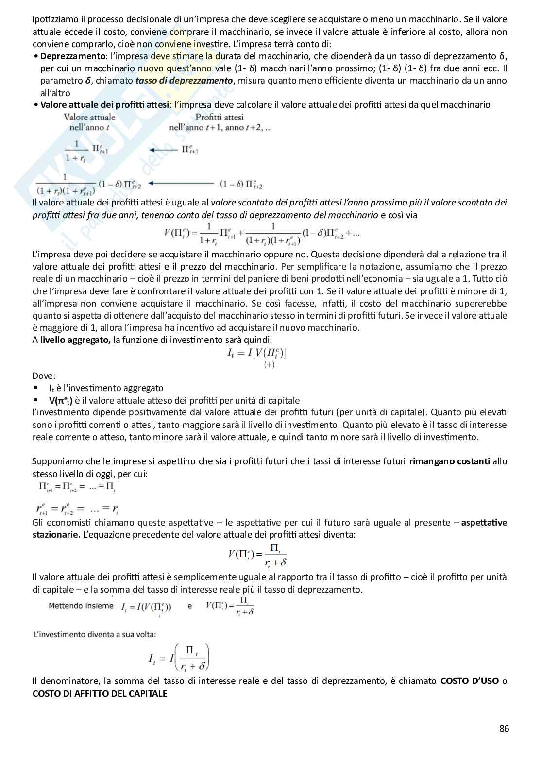 Riassunto esame Macroeconomia, Prof. Bassetti Thomas, libro consigliato Scoprire la macroeconomia. Volume I e Volume II, Blanchard, Amighini, Giavazzi Pag. 86