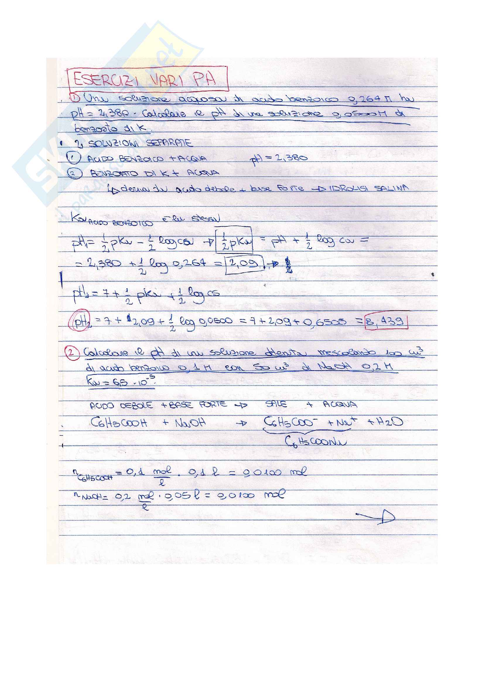 Esercizi Vari Svolti Sul Ph