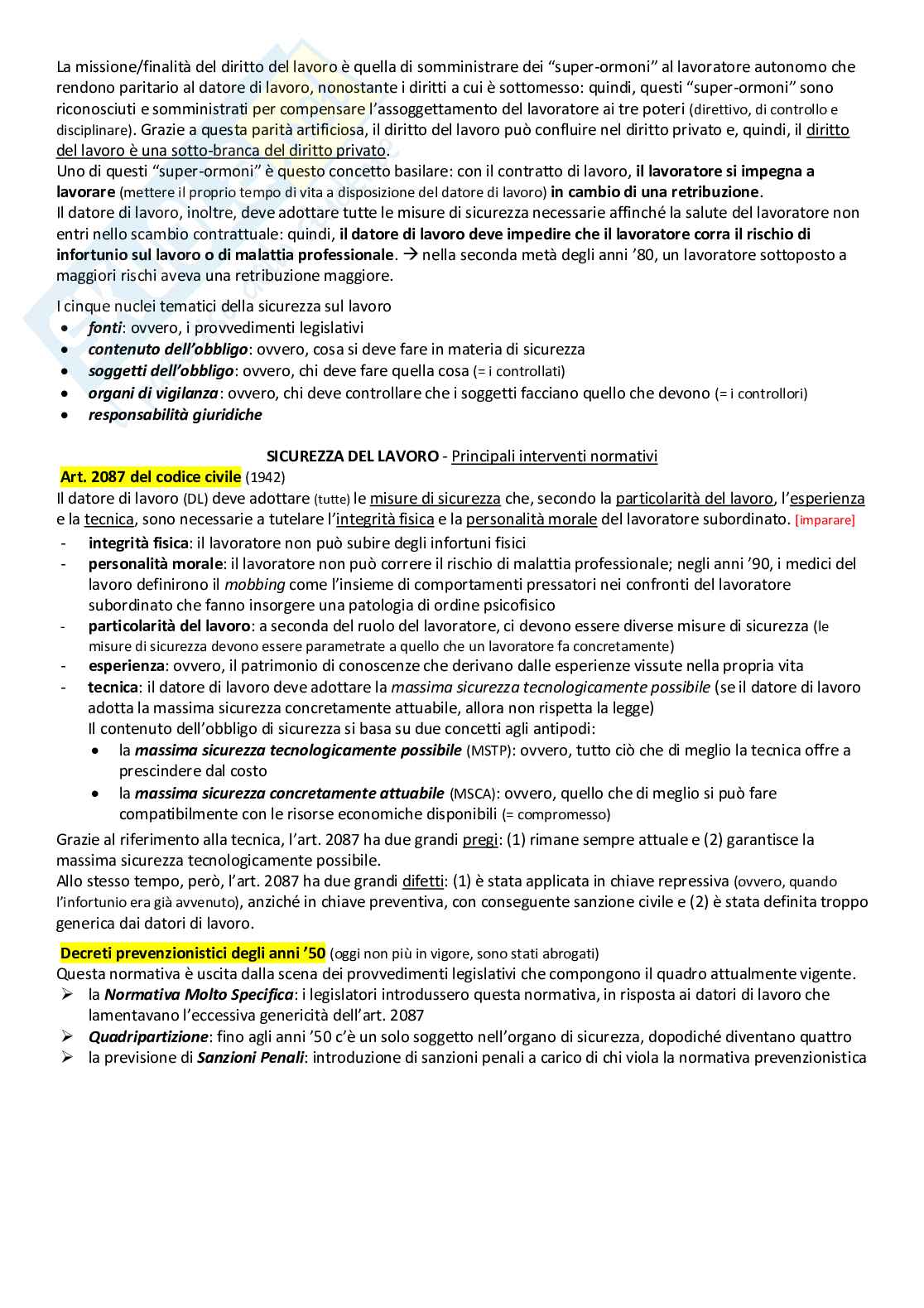 Diritto del lavoro Pag. 2