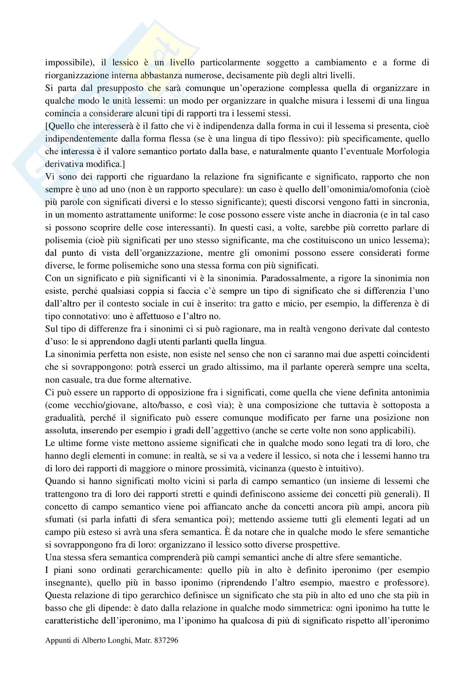 Fondamenti di Linguistica II Pag. 11
