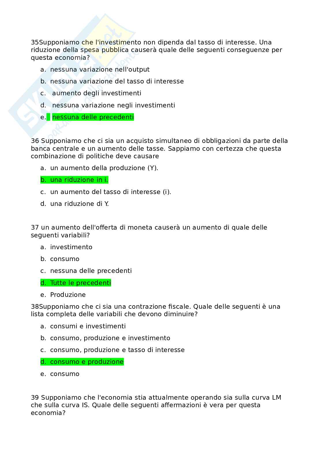 Domande per Macroeconomia  Pag. 21