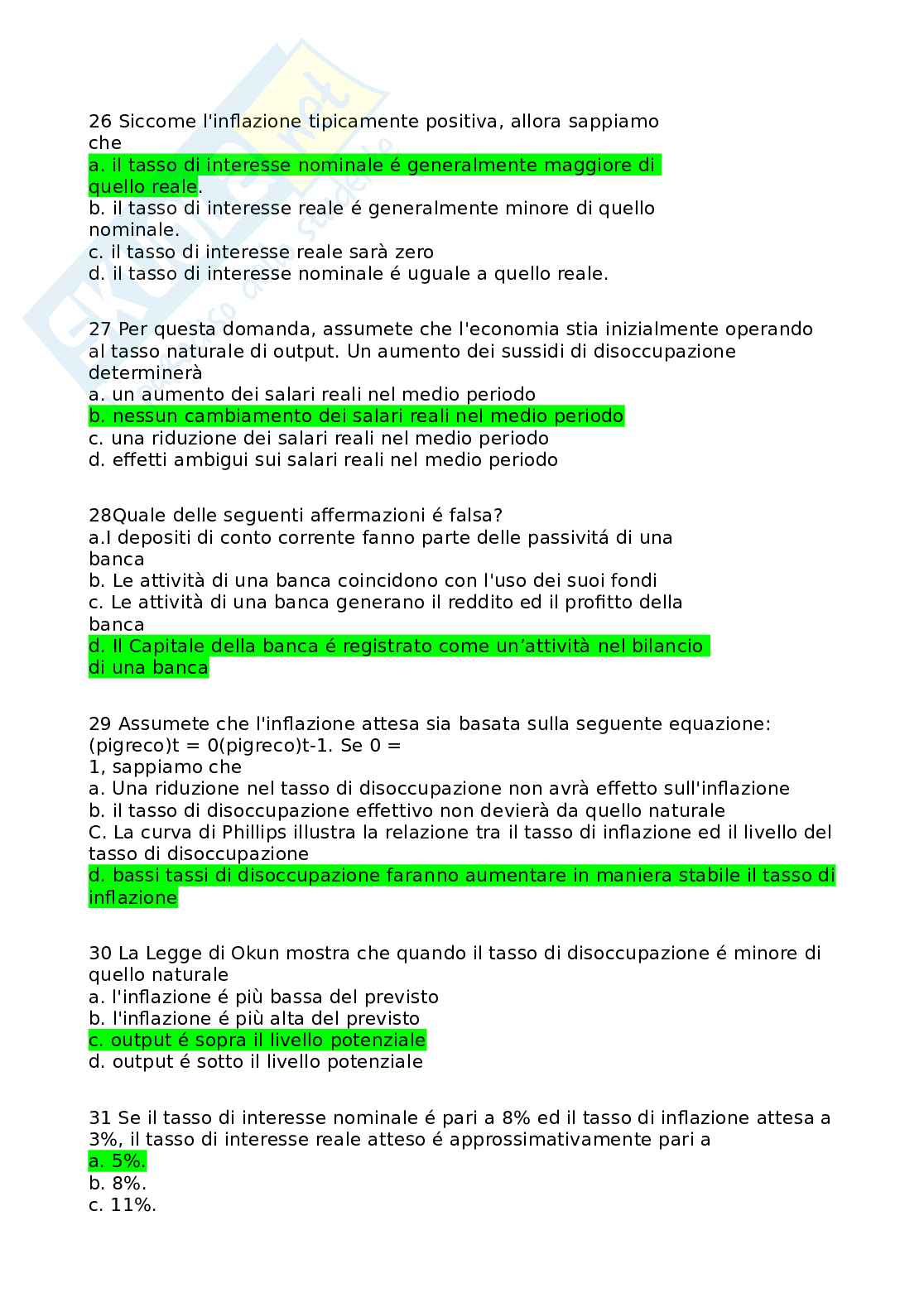 Domande per Macroeconomia  Pag. 56