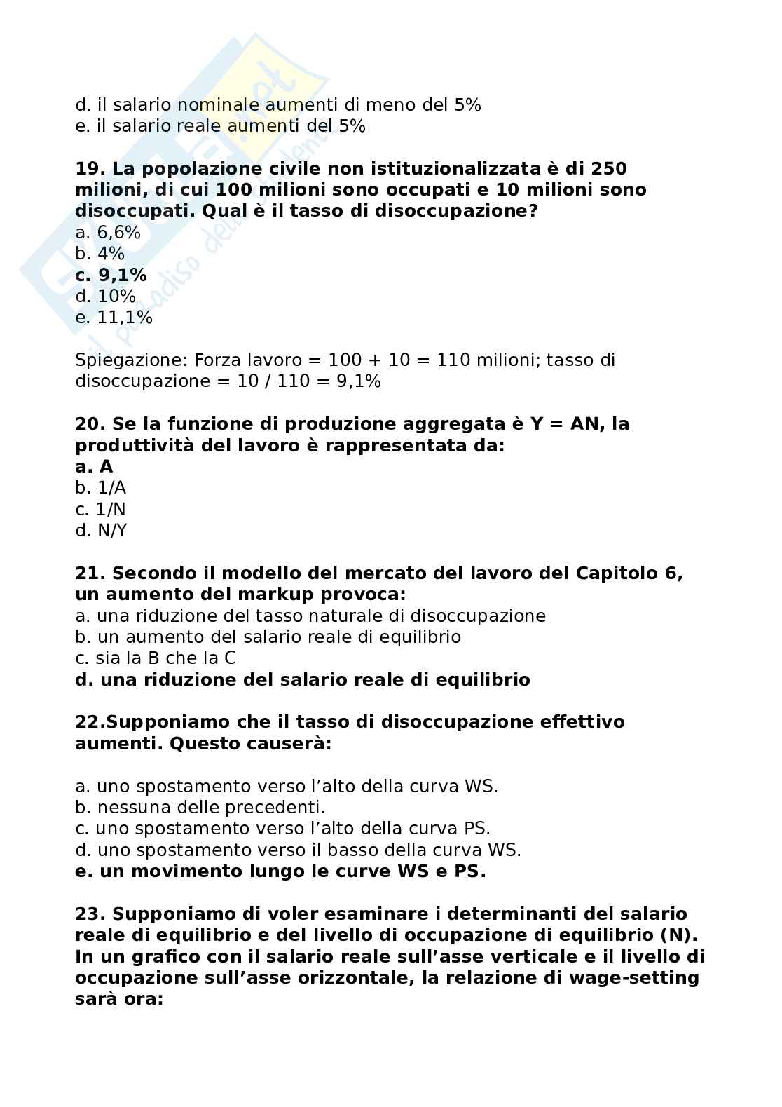 Domande per Macroeconomia  Pag. 61