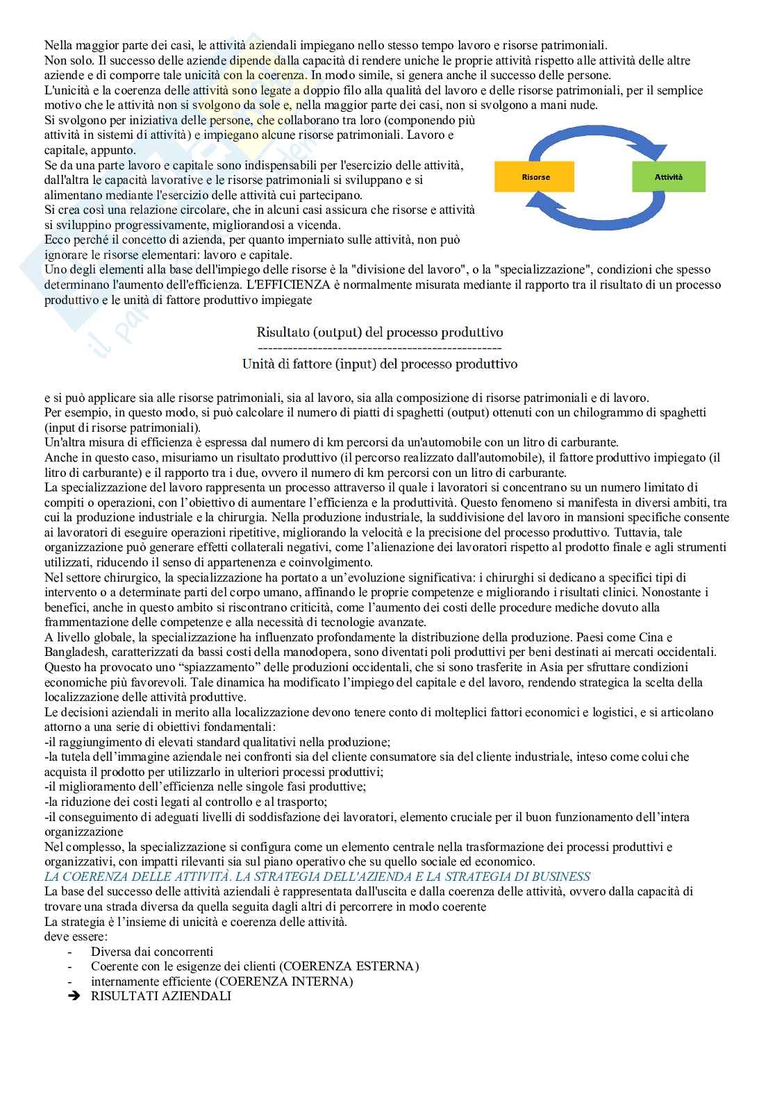 Riassunto esame Economia aziendale, Prof. Russo Paolo, libro consigliato Le aziende. Obiettivi, logica ed esperienze nella produzione della ricchezza, Russo   Pag. 16