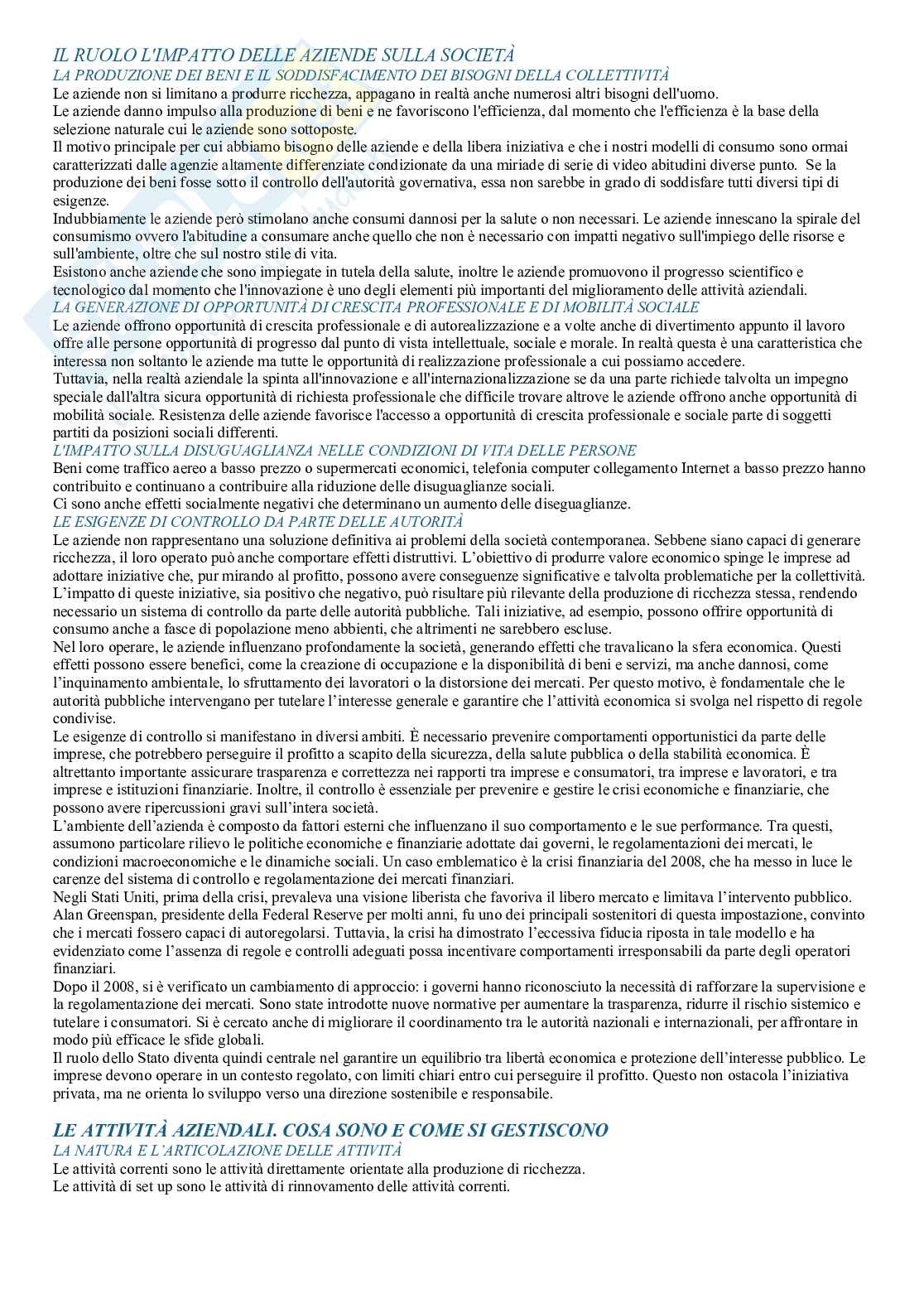 Riassunto esame Economia aziendale, Prof. Russo Paolo, libro consigliato Le aziende. Obiettivi, logica ed esperienze nella produzione della ricchezza, Russo   Pag. 26