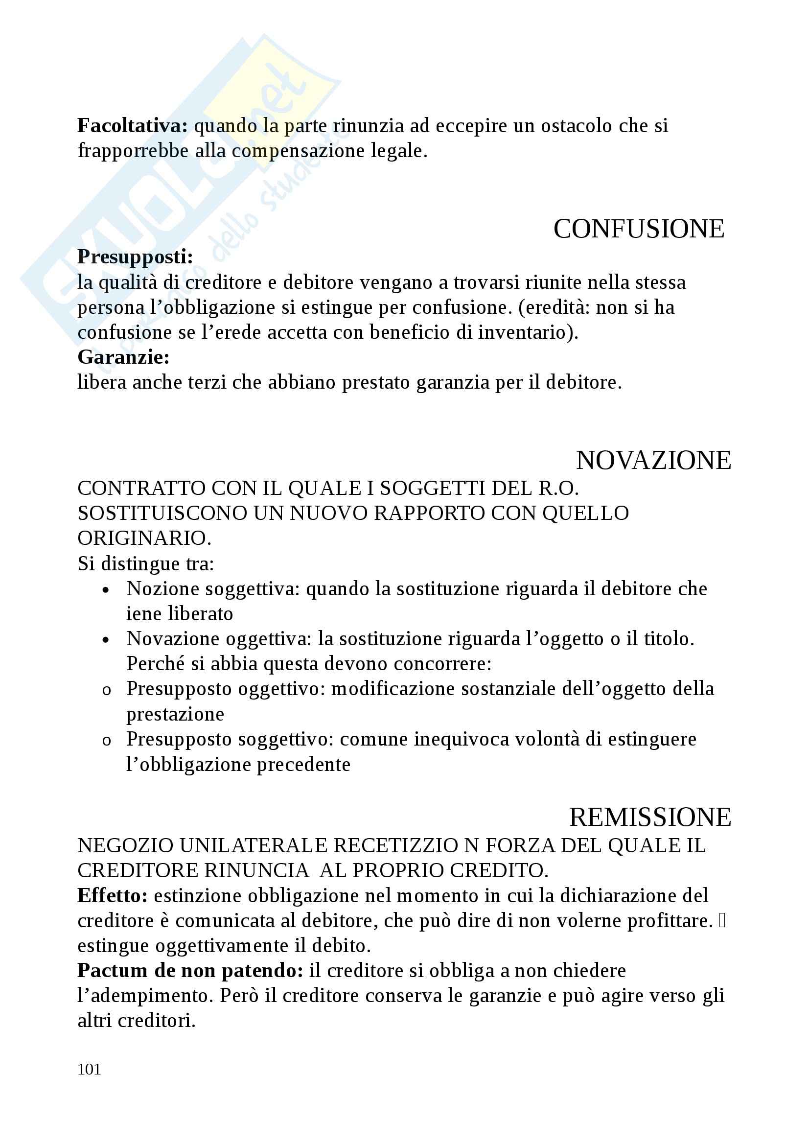 Riassunto esame Diritto privato, prof. Calvi, libro consigliato Manuale di diritto privato, Torrente, Schlesinger Pag. 101