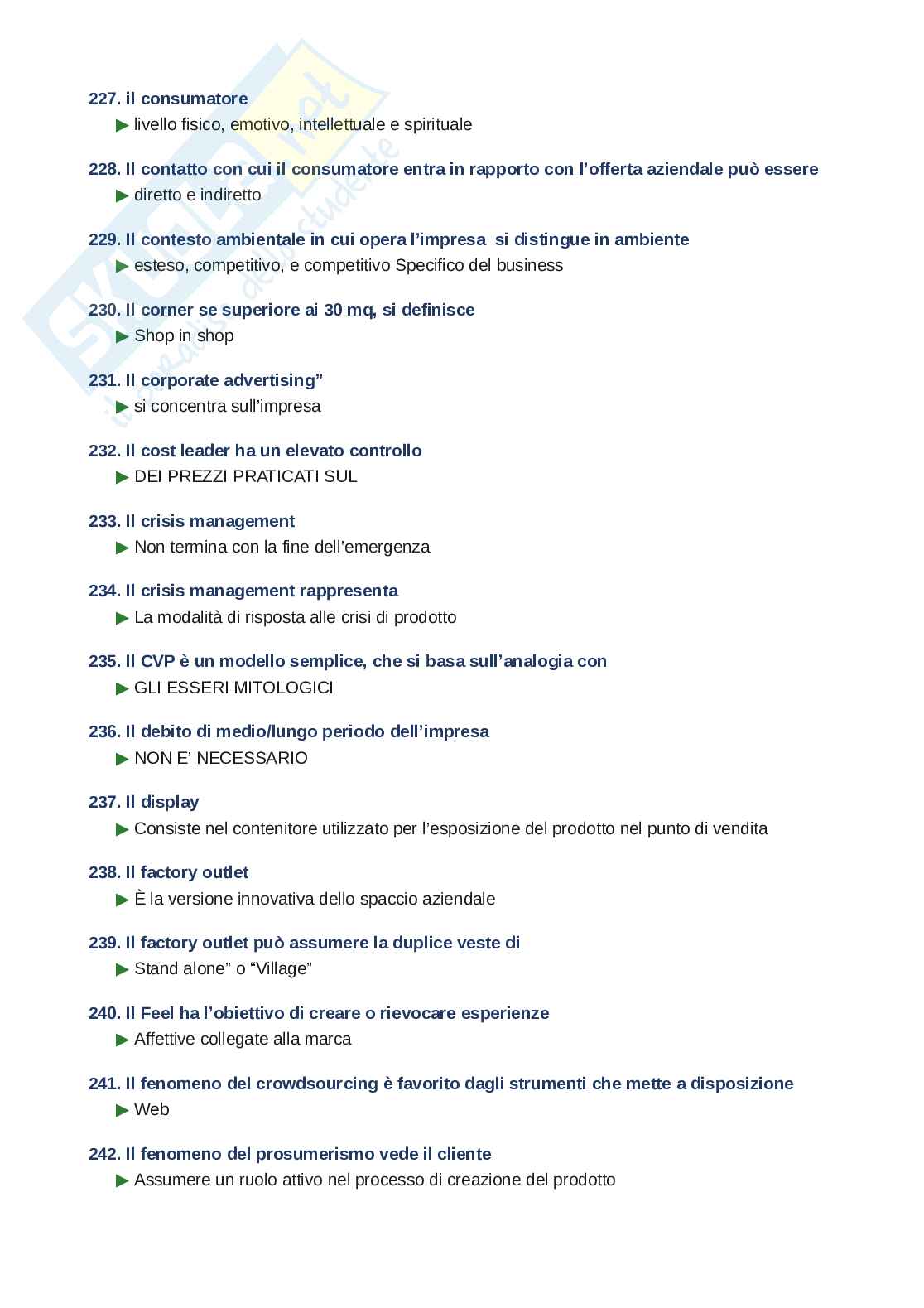 Domande e risposte Strategie di comunicazione d'impresa, ordine alfabetico 2025 Pag. 16