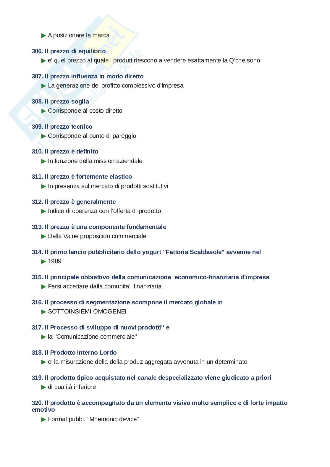 Domande e risposte Strategie di comunicazione d'impresa, ordine alfabetico 2025 Pag. 21