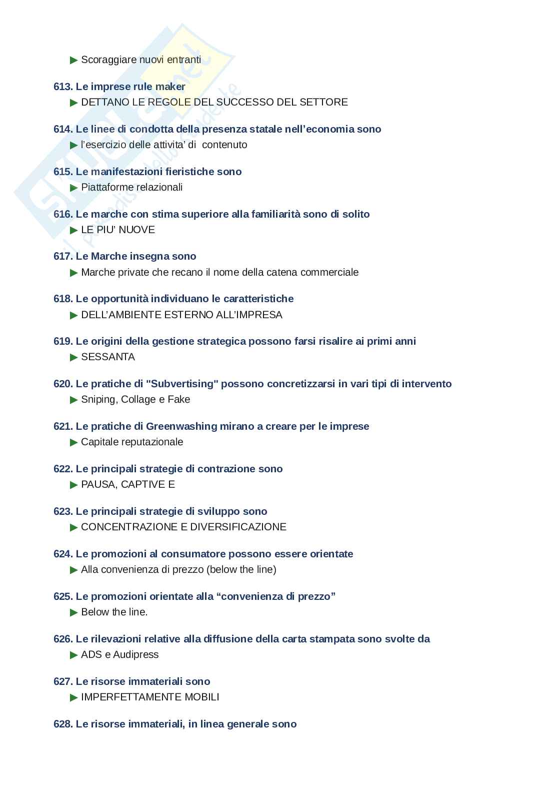 Domande e risposte Strategie di comunicazione d'impresa, ordine alfabetico 2025 Pag. 41