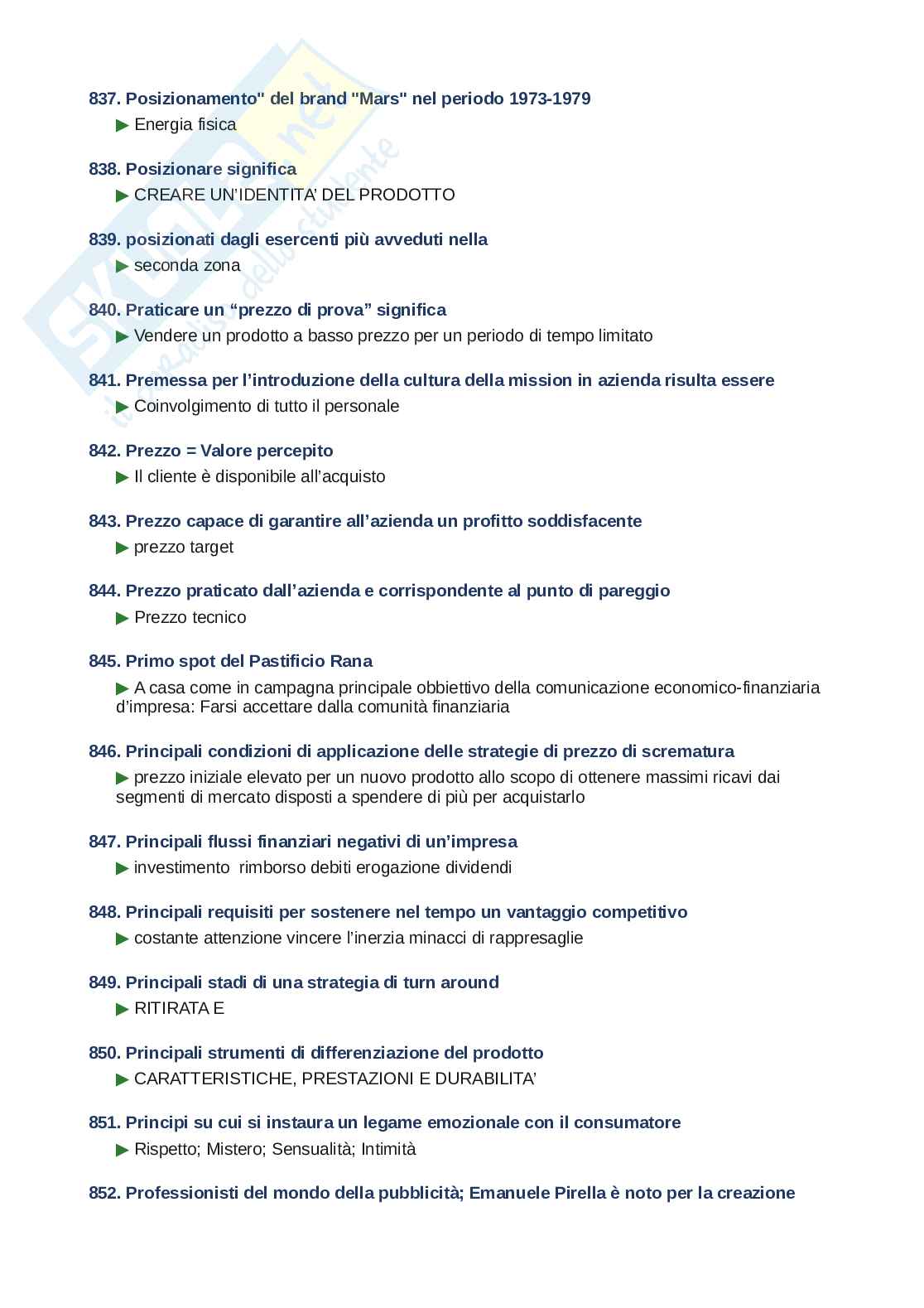 Domande e risposte Strategie di comunicazione d'impresa, ordine alfabetico 2025 Pag. 56
