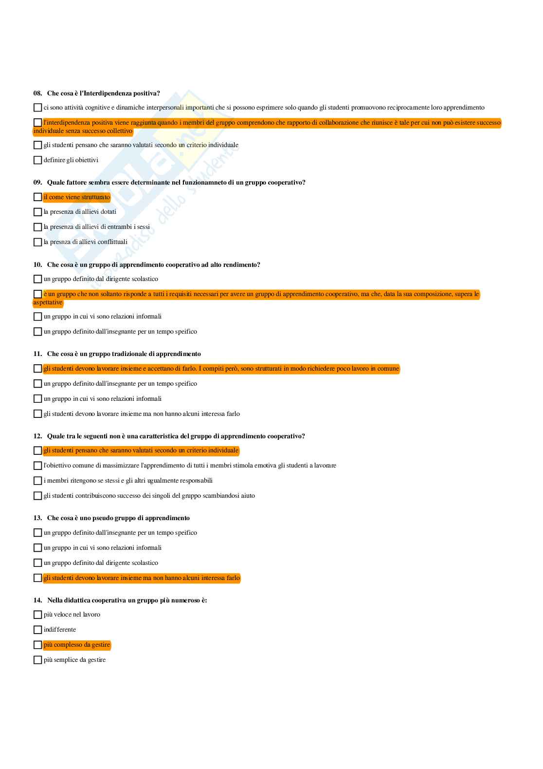 Paniere Didattica dell'inclusione (2026) - Risposte multiple corrette Pag. 21