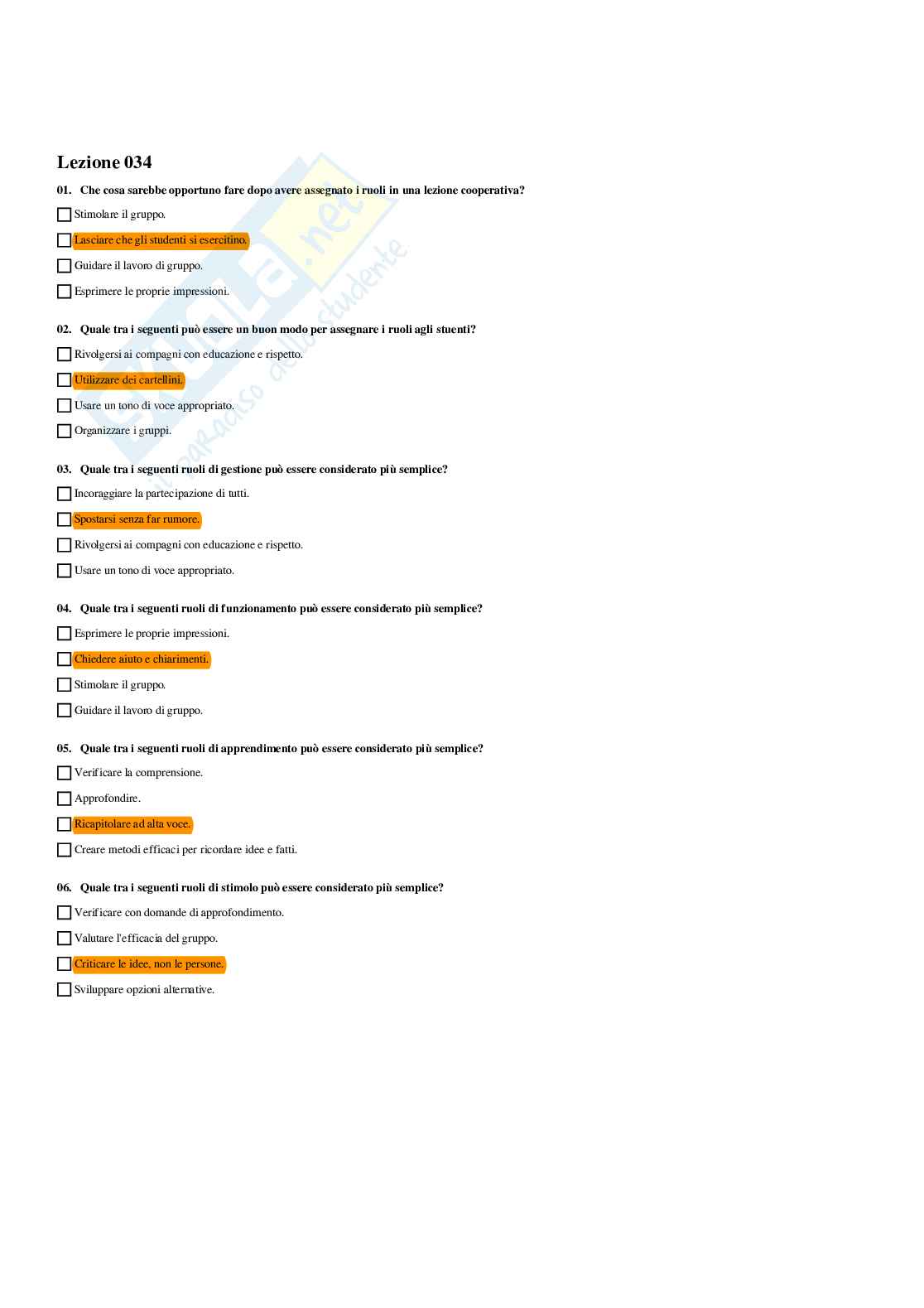 Paniere Didattica dell'inclusione (2026) - Risposte multiple corrette Pag. 26
