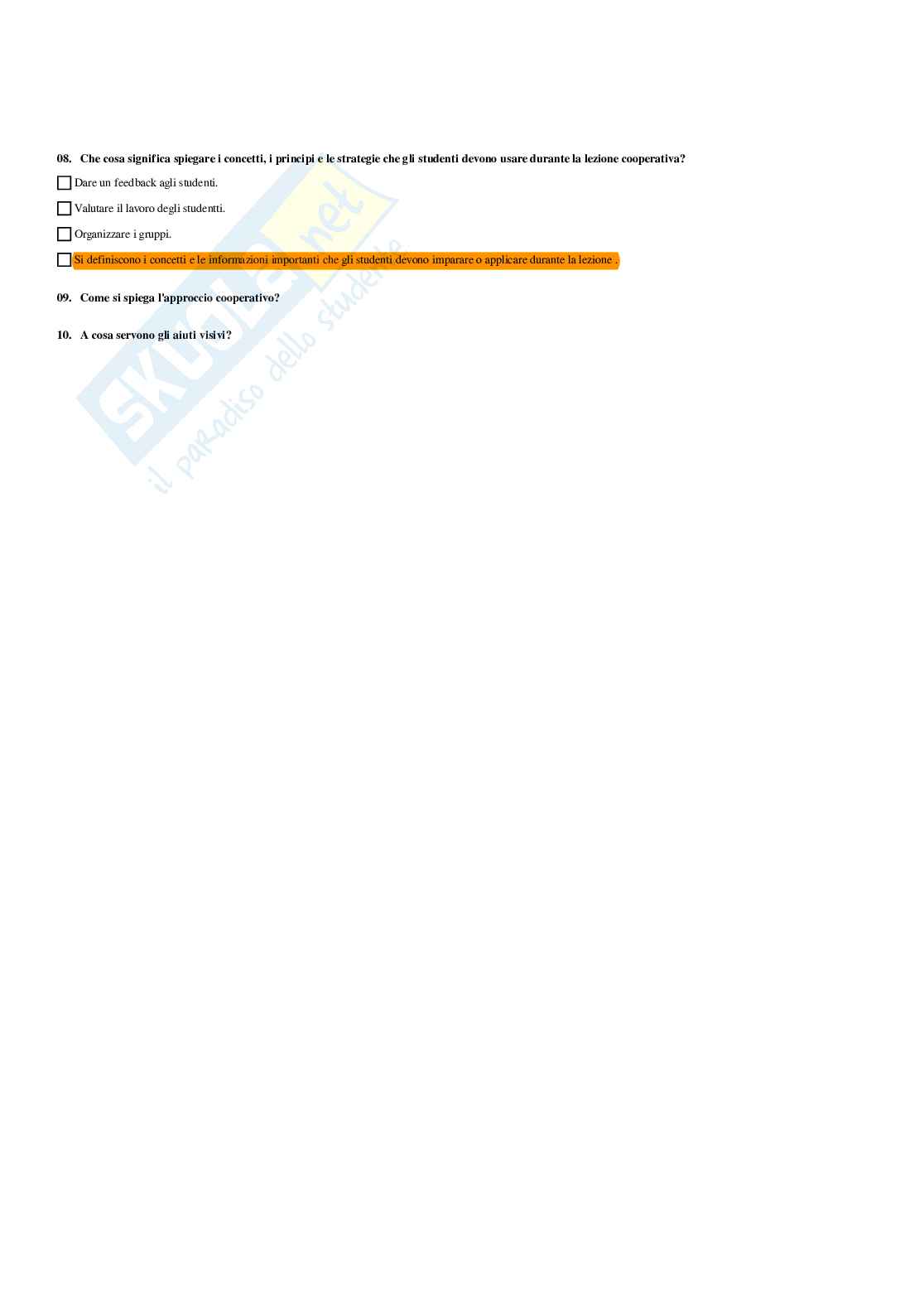 Paniere Didattica dell'inclusione (2026) - Risposte multiple corrette Pag. 31