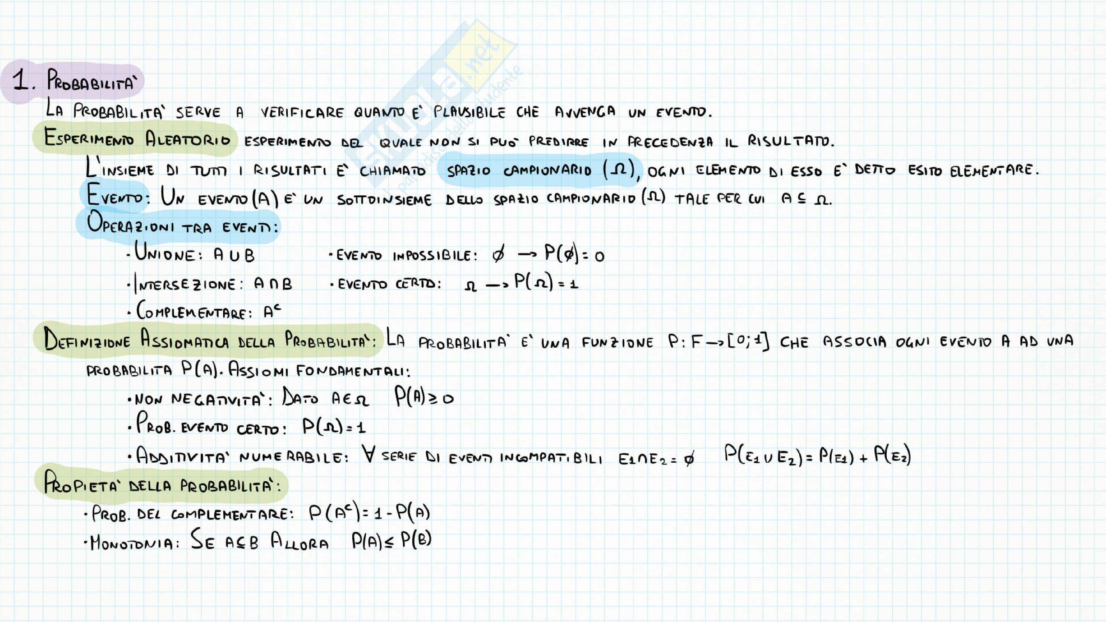 Probabilità e statistica Pag. 1