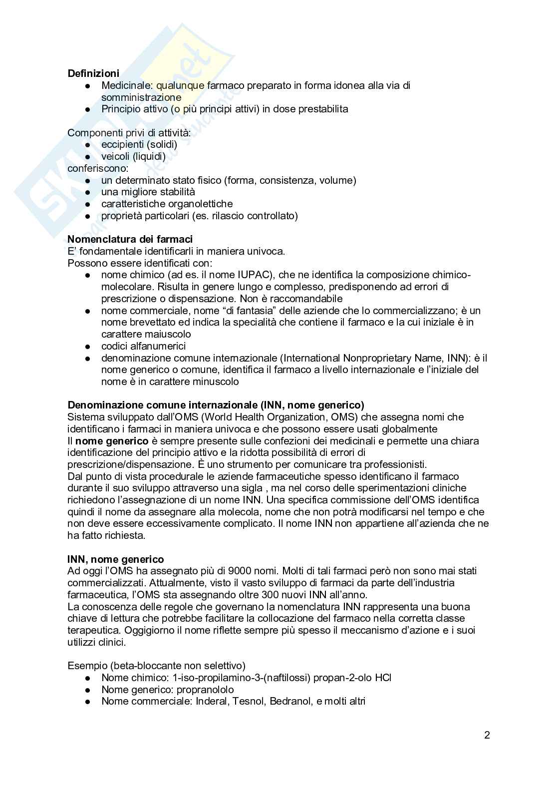 Farmacologia generale Pag. 2