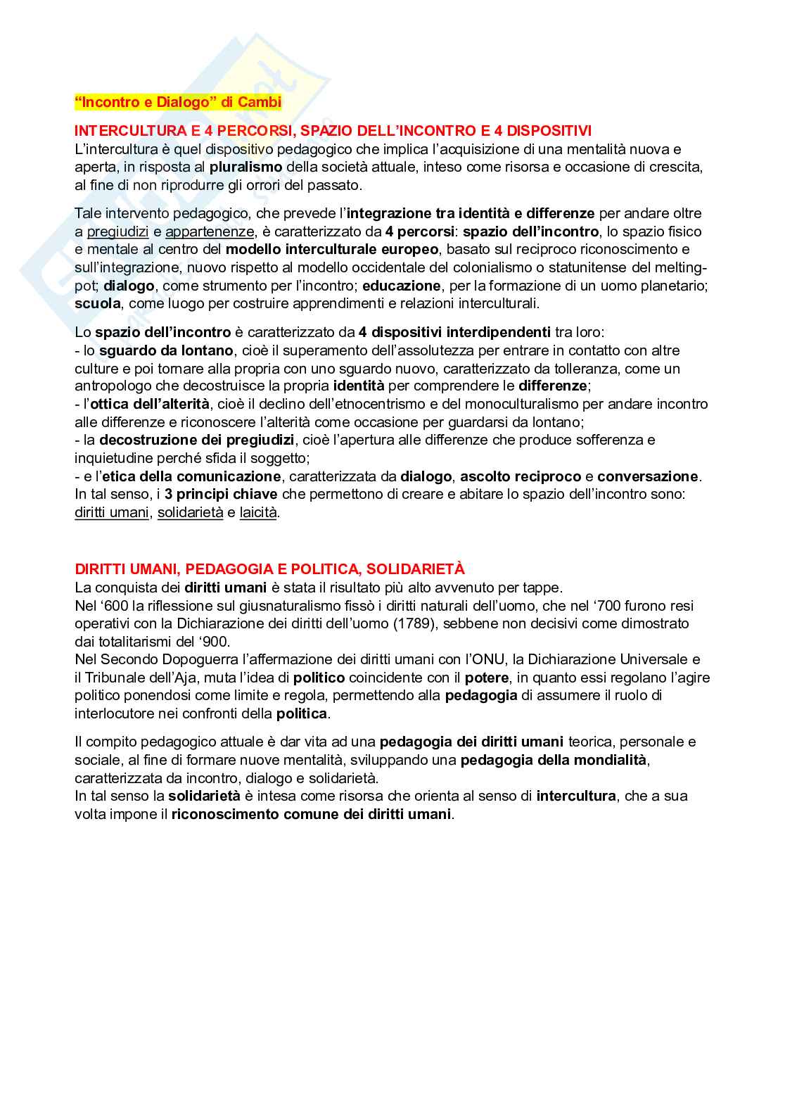 Pedagogia Interculturale (B024373) - Kit completo, appunti e articoli | SFP Notes Vol. 19 Pag. 1