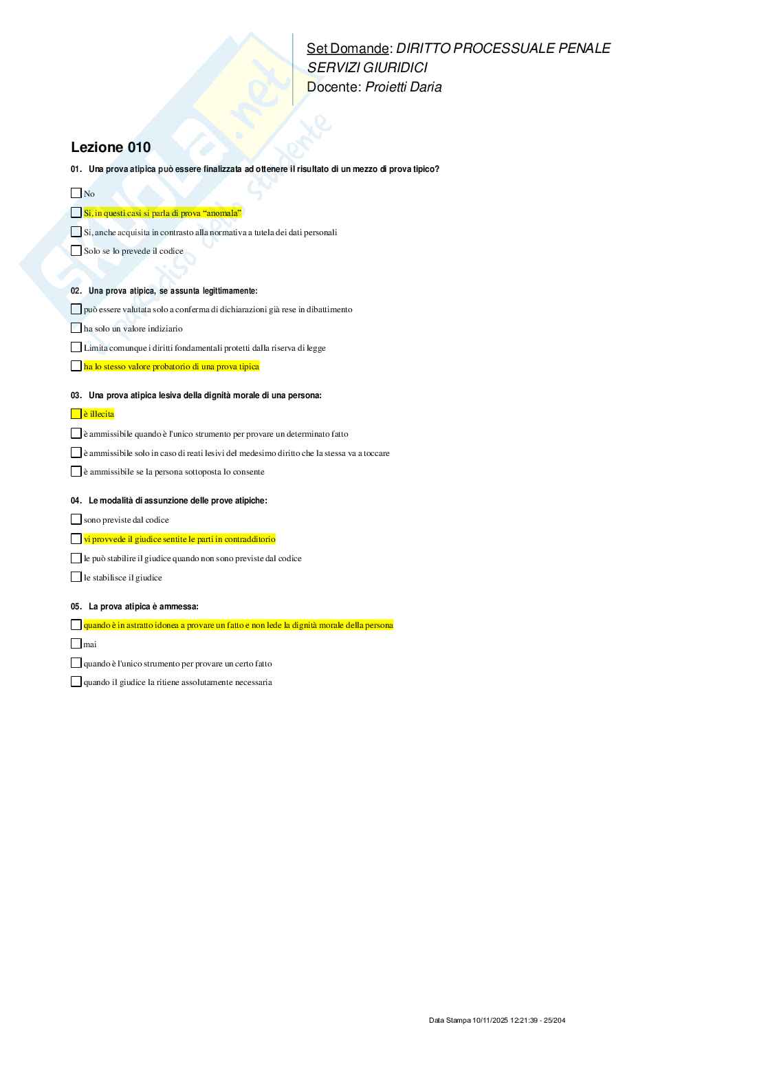 Paniere nuovo (2025) completo di Diritto processuale penale  Pag. 21