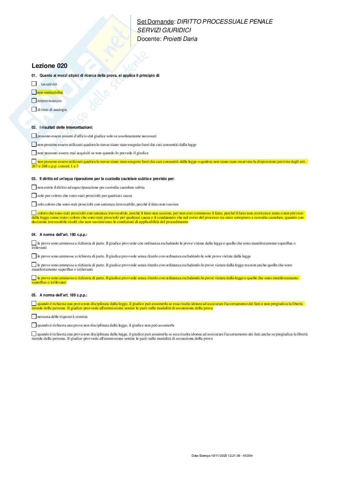 Paniere nuovo (2025) completo di Diritto processuale penale  Pag. 41
