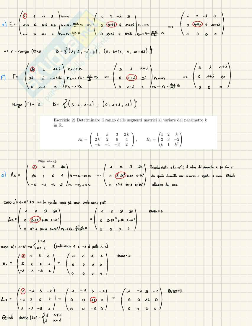 Geometria e algebra lineare: risoluzione di sistemi lineari con il metodo di Gauss Pag. 1