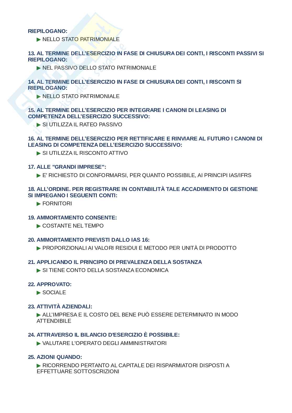 Domande e risposte Metodologie e determinazioni quantitative d’azienda, ordine alfabetico 2025 Pag. 2