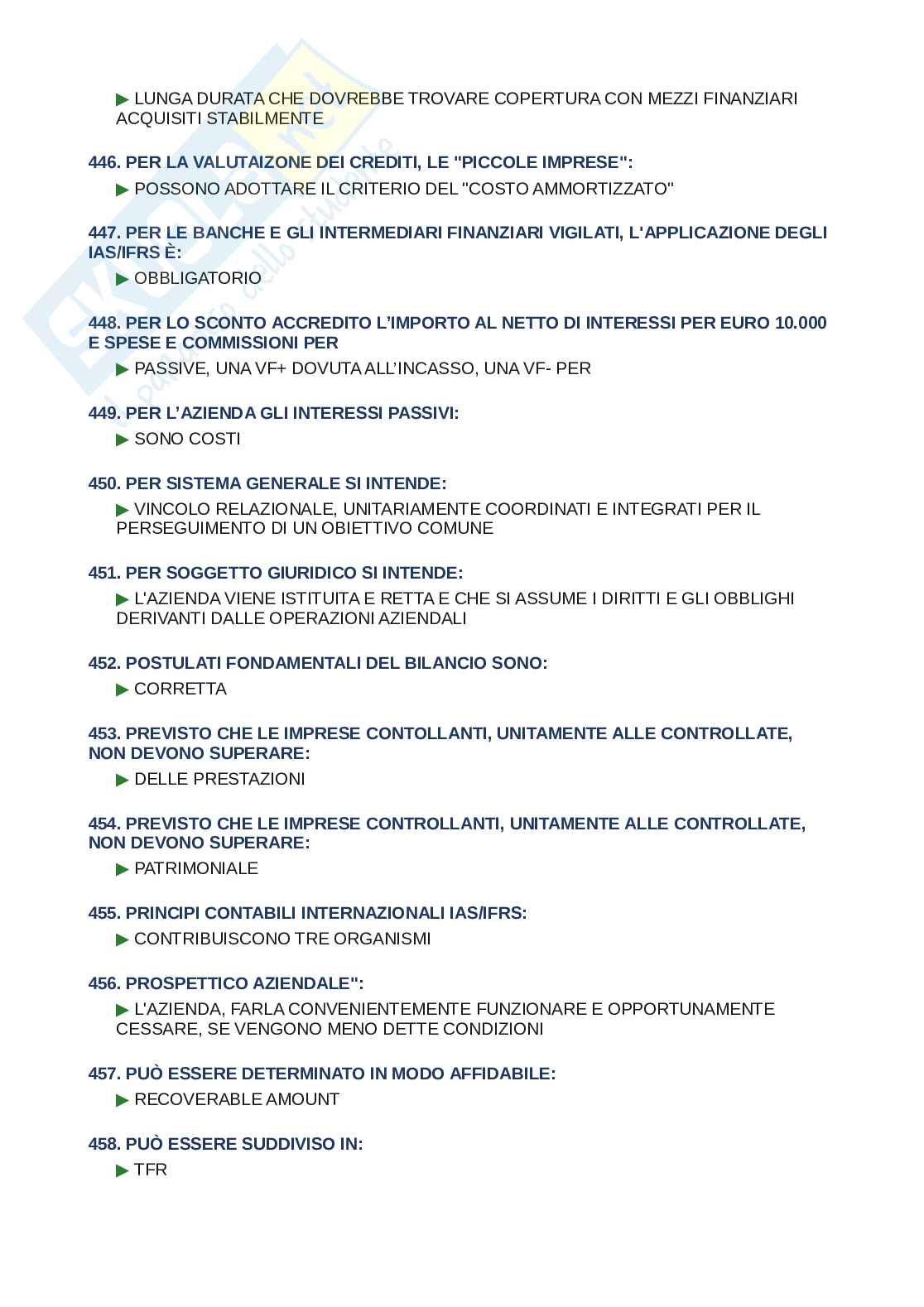 Domande e risposte Metodologie e determinazioni quantitative d’azienda, ordine alfabetico 2025 Pag. 31