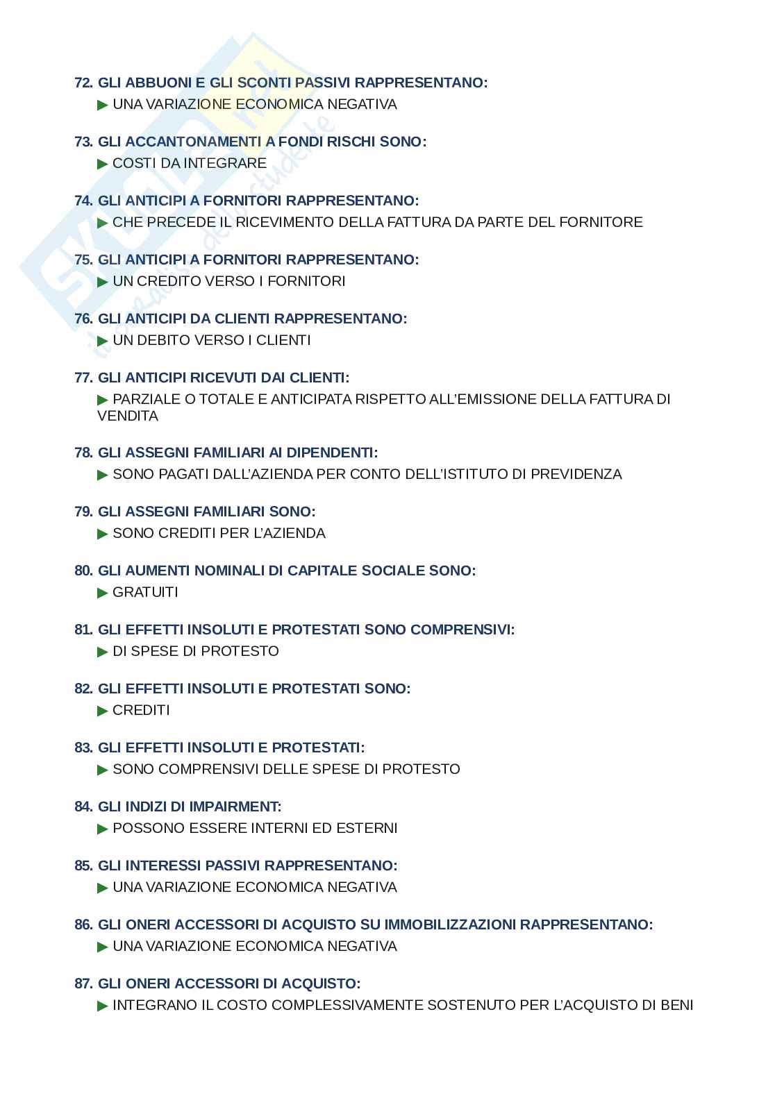 Domande e risposte Metodologie e determinazioni quantitative d’azienda, ordine alfabetico 2025 Pag. 6