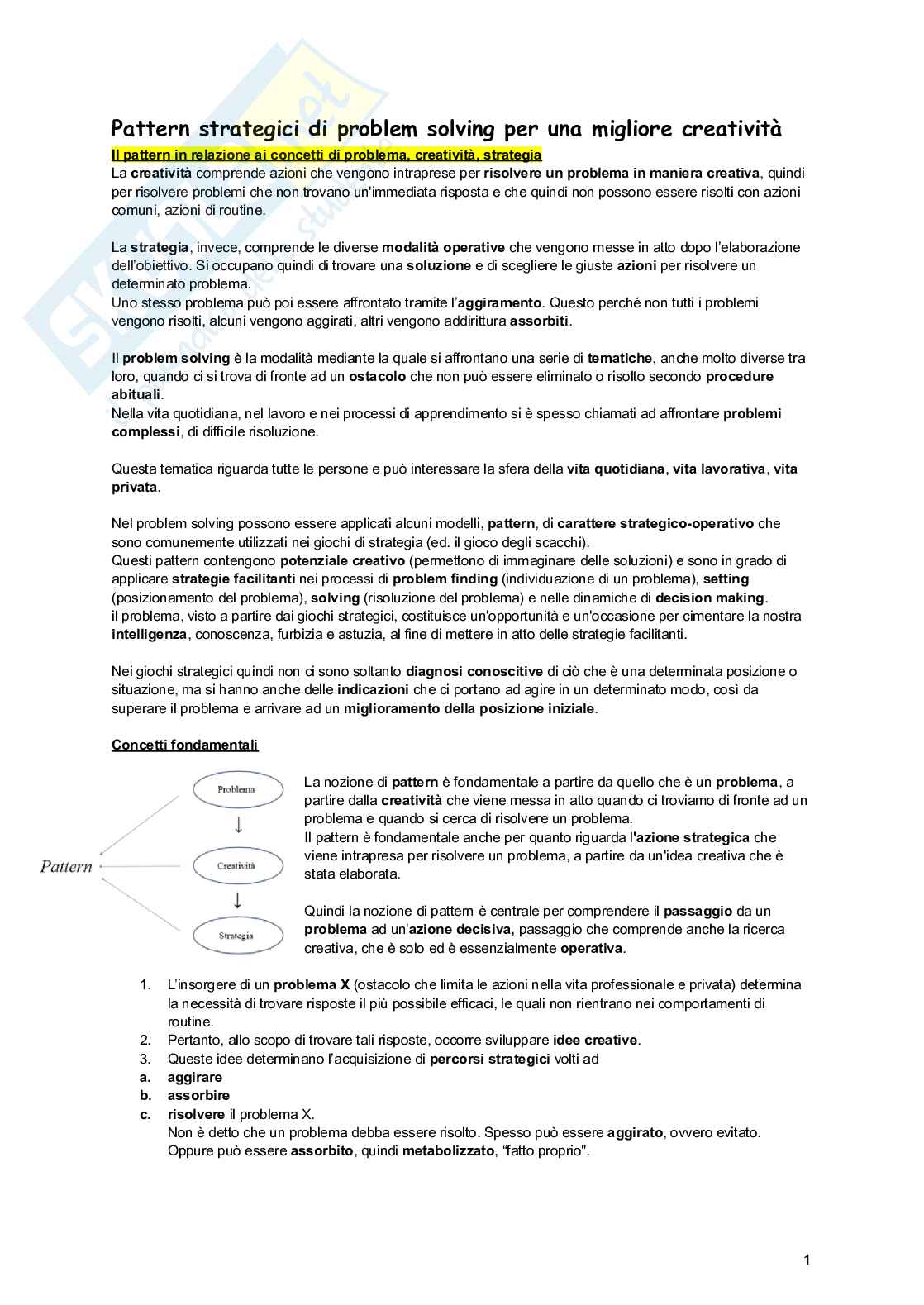 Pattern strategici di problem solving per una migliore creatività Pag. 1