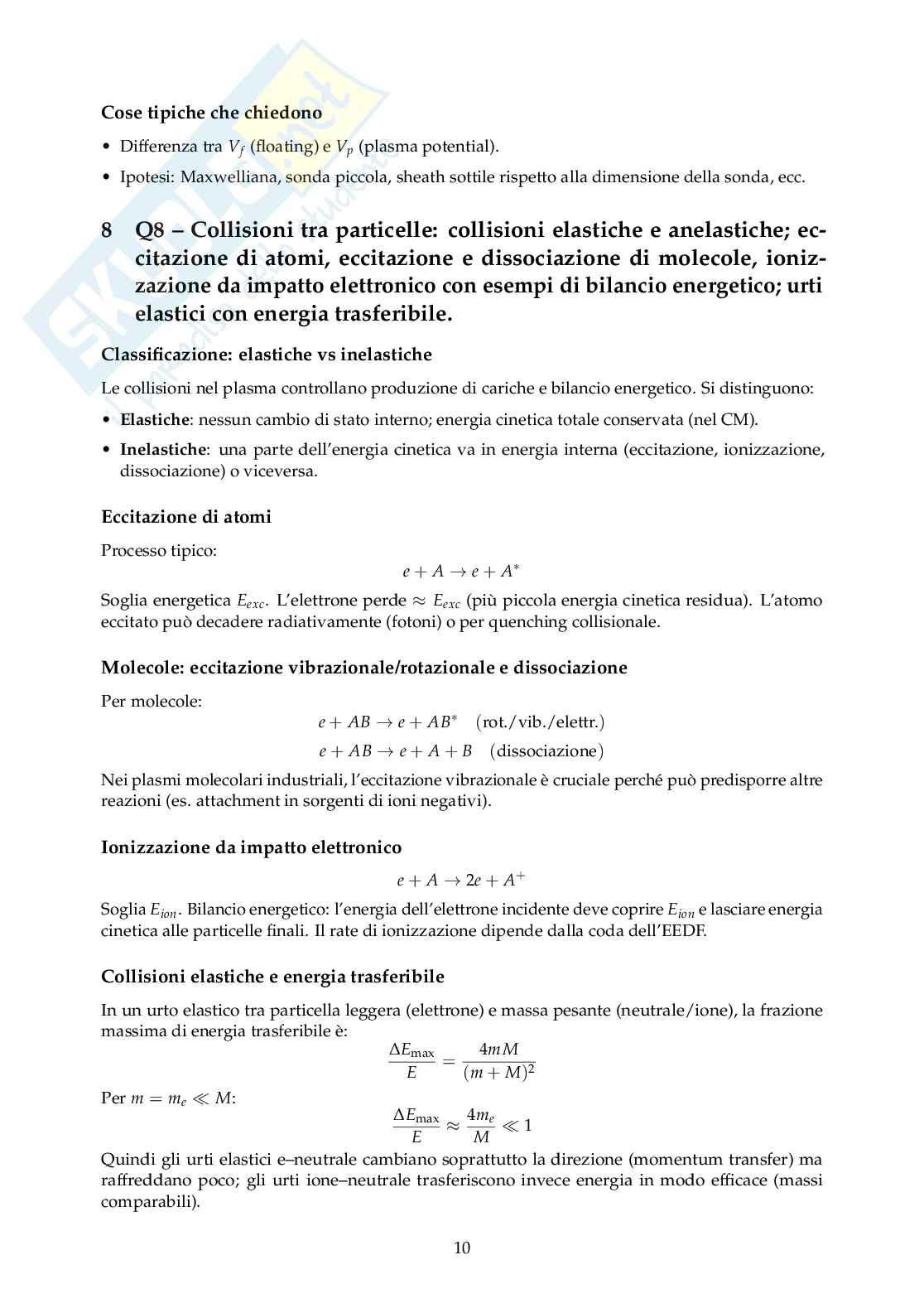 Risposte dettagliate domande di teoria di Industrial plasma technologies Pag. 11