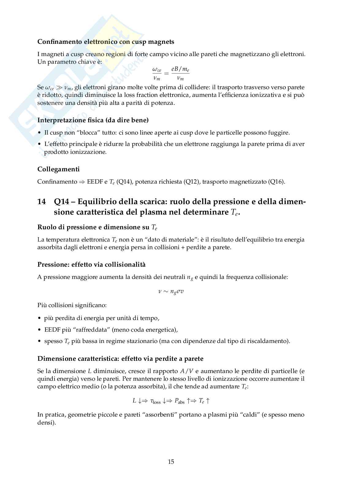 Risposte dettagliate domande di teoria di Industrial plasma technologies Pag. 16