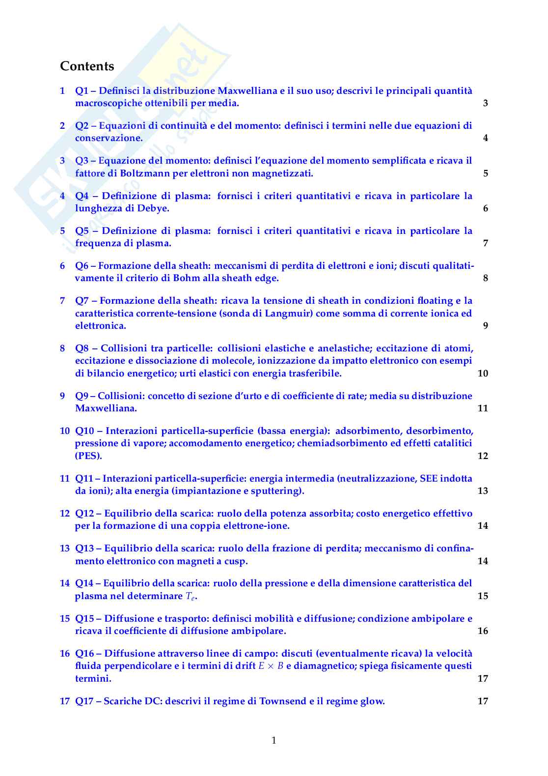 Risposte dettagliate domande di teoria di Industrial plasma technologies Pag. 2