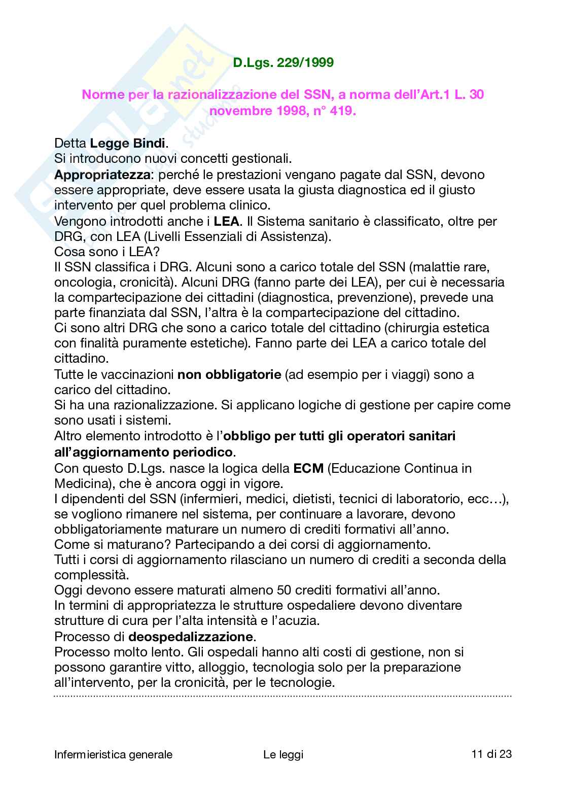 Infermieristica generale - leggi Pag. 11