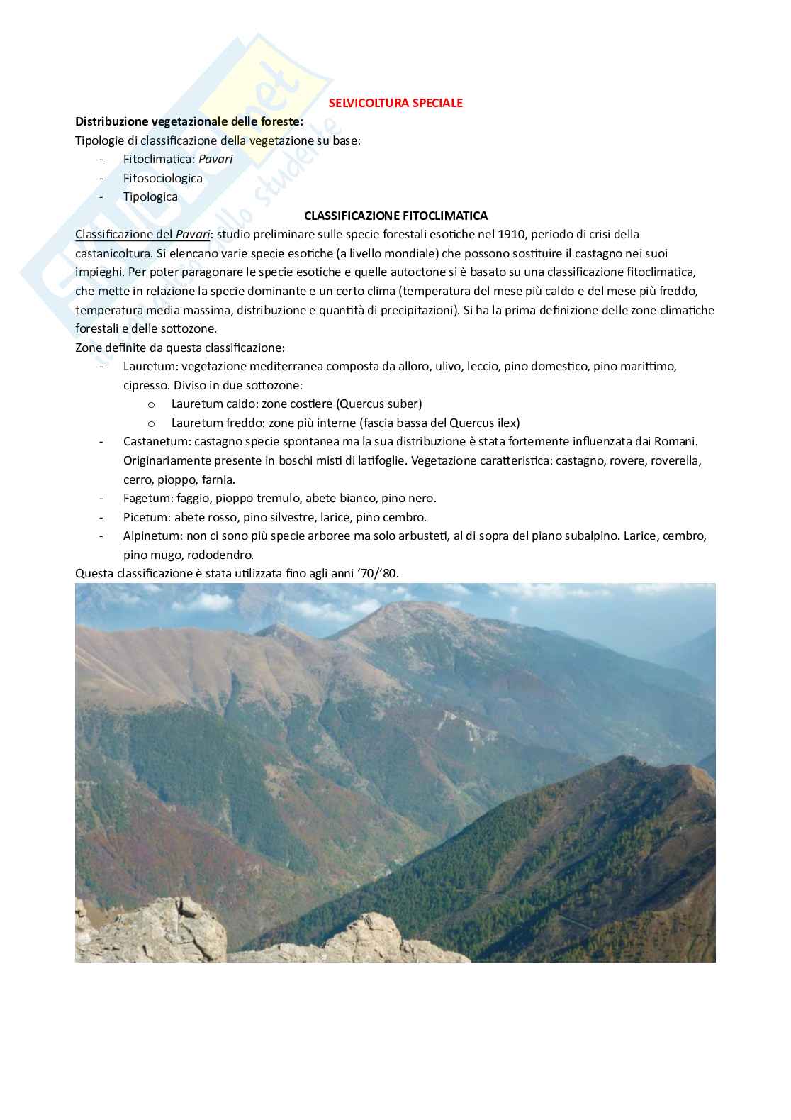 Selvicoltura speciale Pag. 1