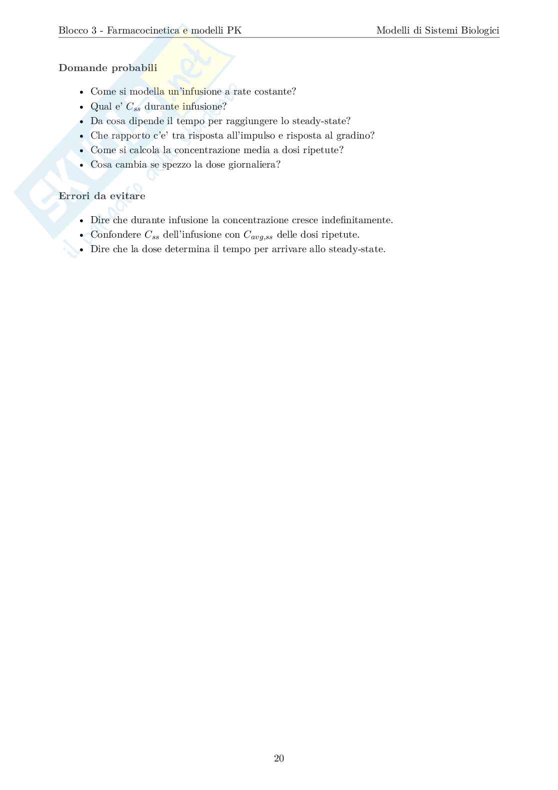 Blocco 3 di Modelli di sistemi biologici - Farmacocinetica e modelli PBPK e ACAT Pag. 21