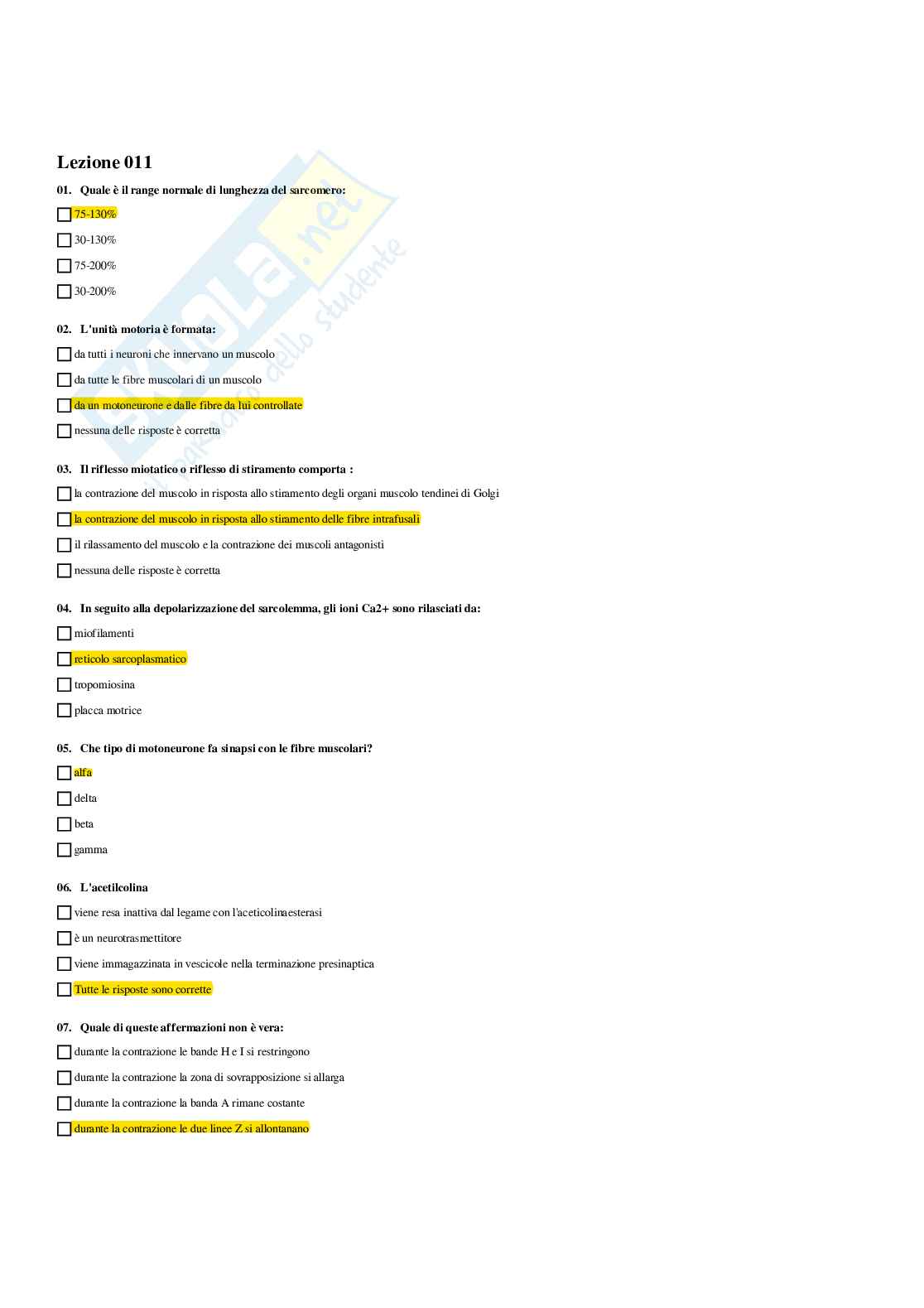 Paniere completo di Anatomia umana - Risposte multiple e aperte - aggiornato (2026) Pag. 11