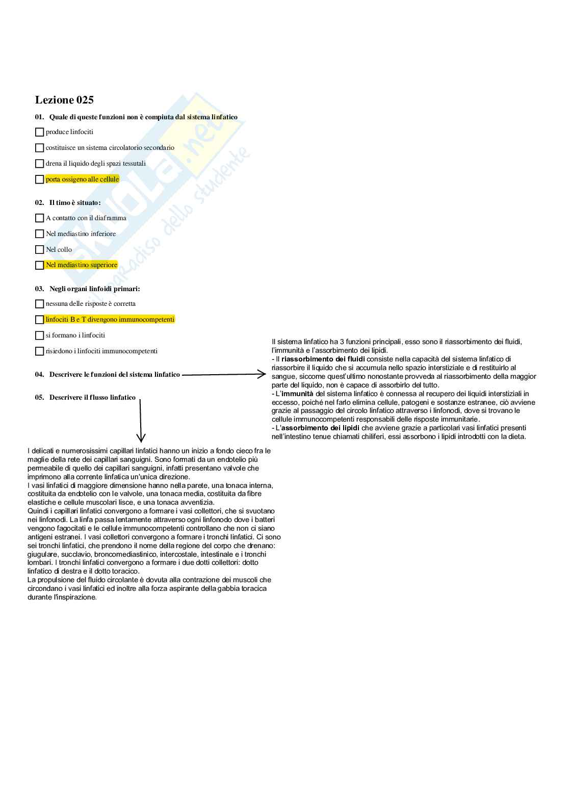 Paniere completo di Anatomia umana - Risposte multiple e aperte - aggiornato (2026) Pag. 21