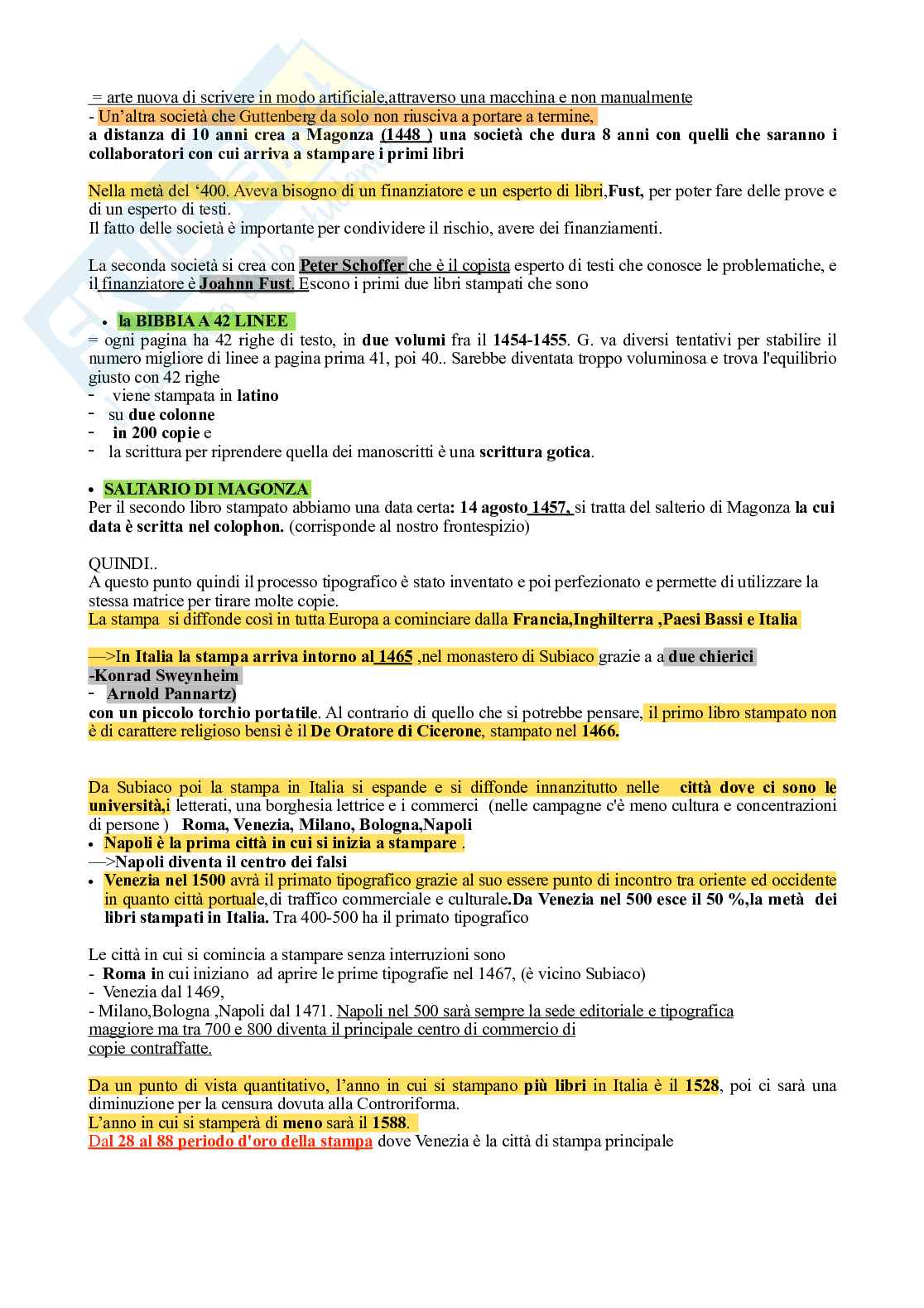 Appunti Storia della stampa e dell'editoria  Pag. 11