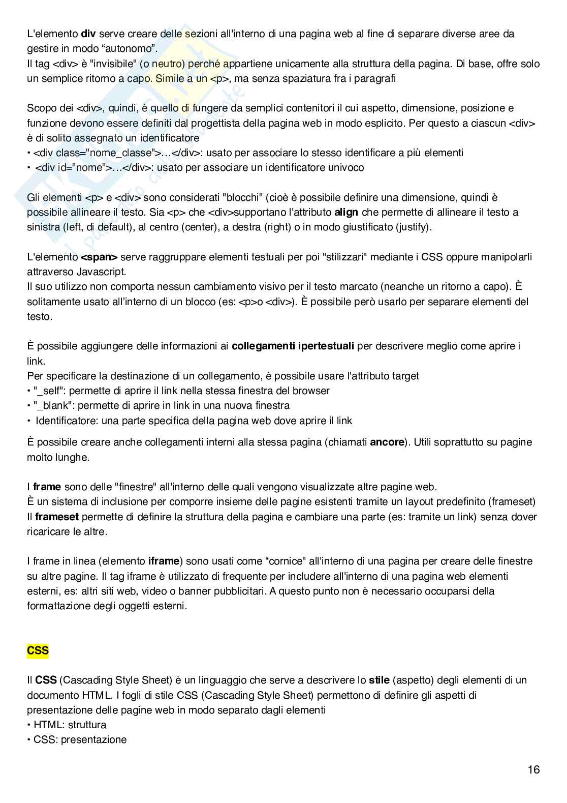 Appunti di lezione Fondamenti di Informatica per il Web Design Pag. 16