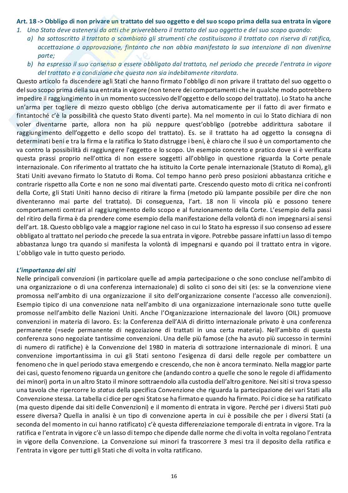 Appunti delle lezioni di Diritto internazionale  Pag. 16