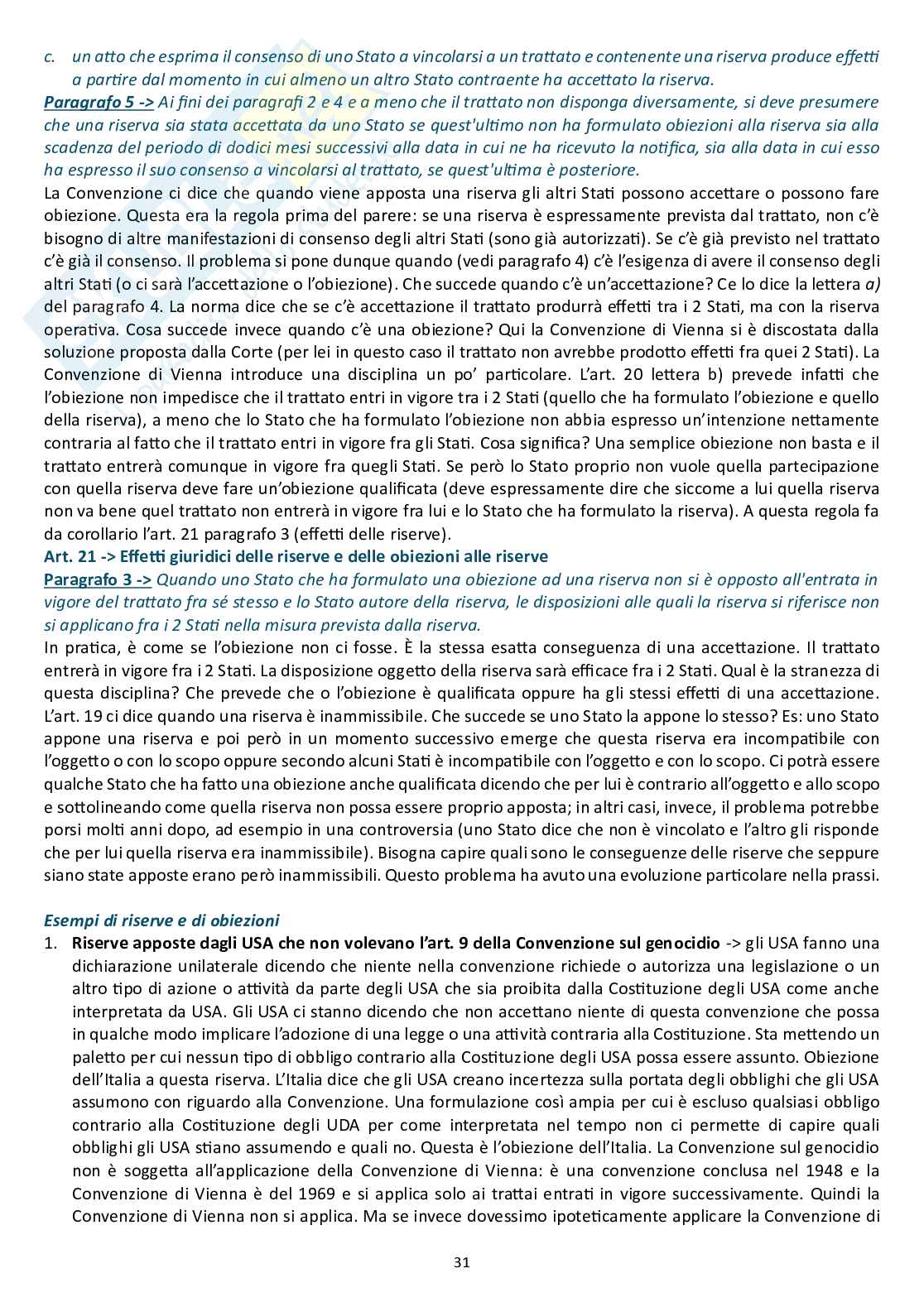 Appunti delle lezioni di Diritto internazionale  Pag. 31