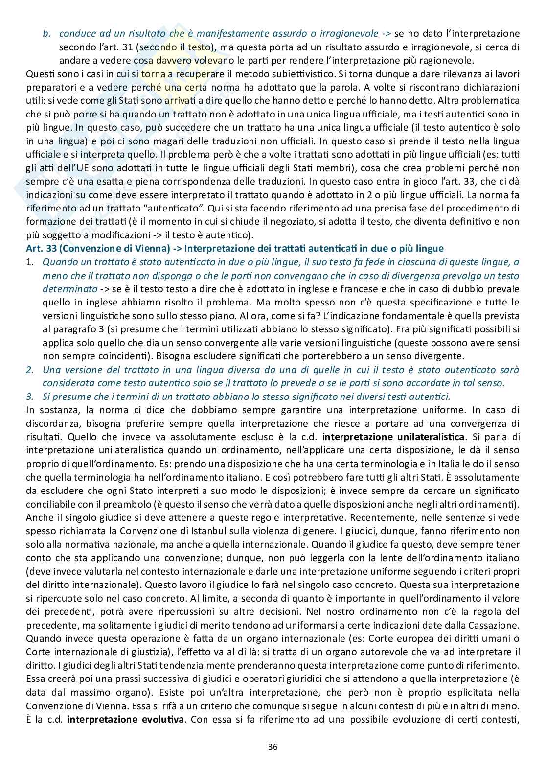 Appunti delle lezioni di Diritto internazionale  Pag. 36