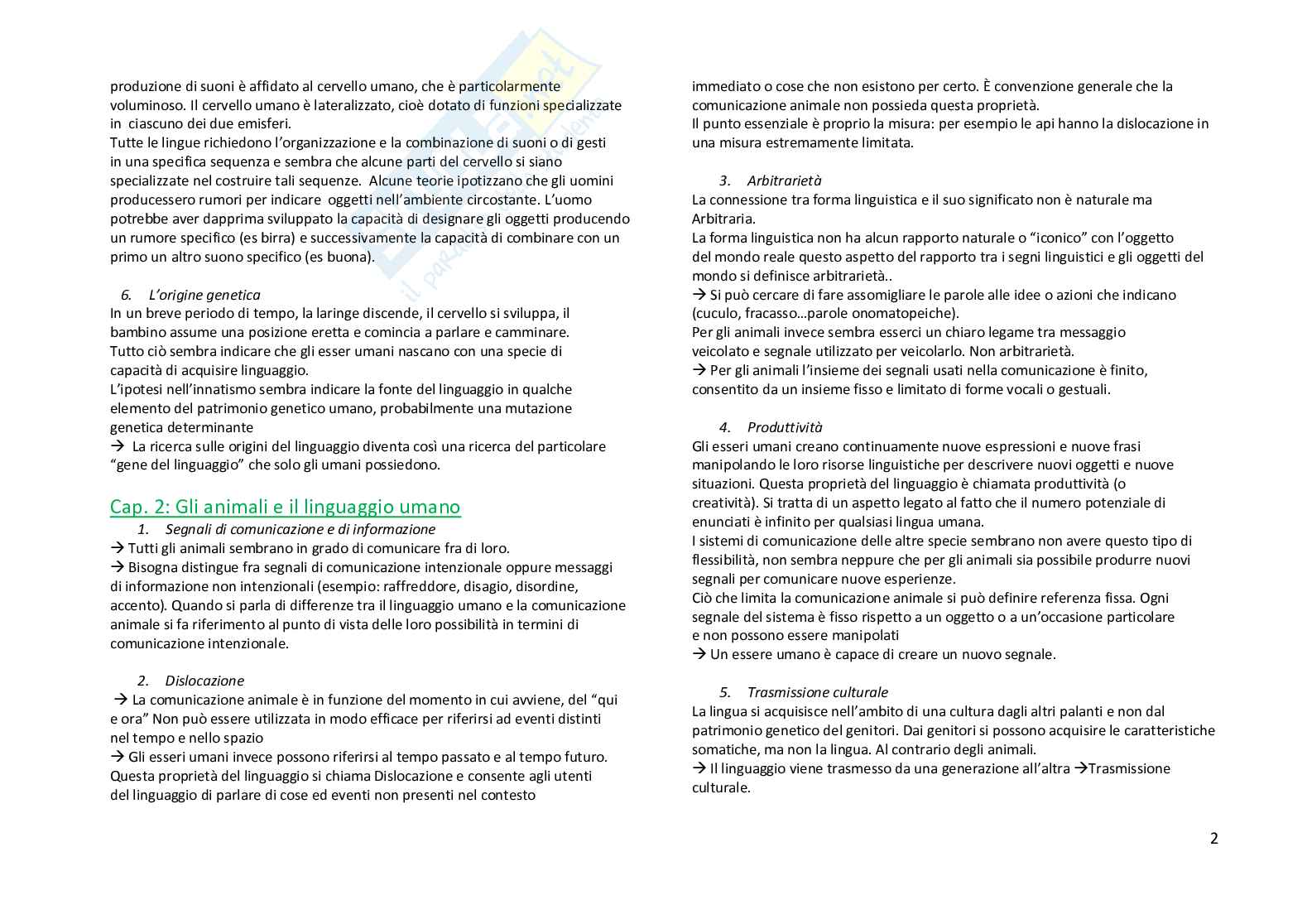 Riassunto esame Semiotica, prof. Marmo, libro consigliato Introduzione alla linguistica, Yule Pag. 2