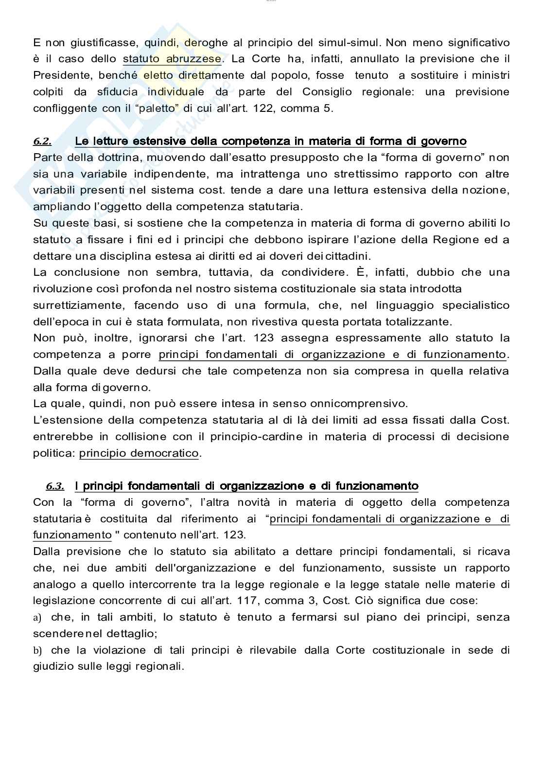 Riassunto esame di Diritto commerciale avanzato, prof Toniatti, libro consigliato Diritto regionale, D'Atena Pag. 41