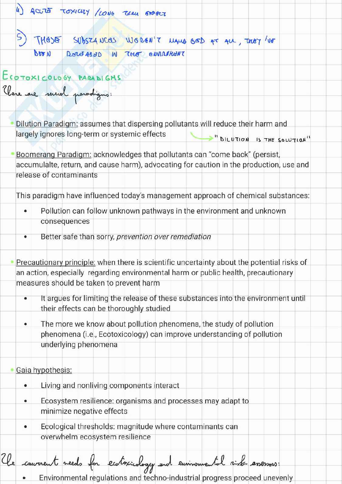 Ecotoxicology and health risk assessment Pag. 2