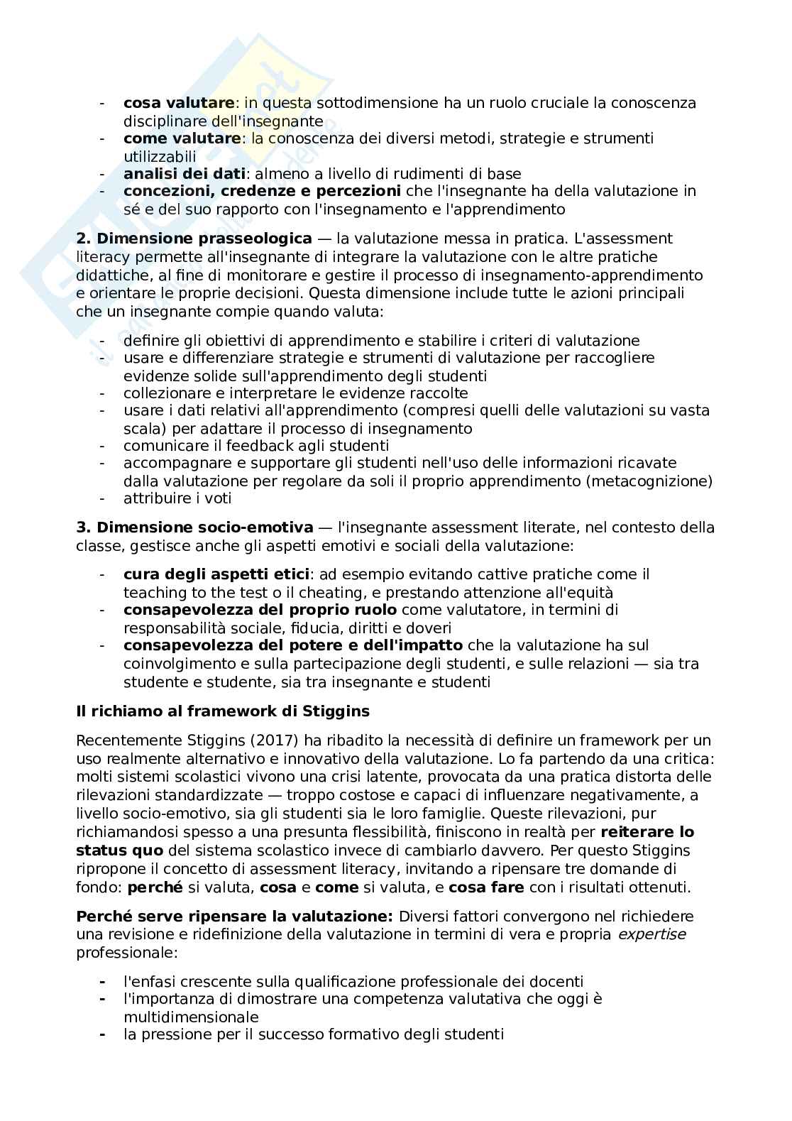 Riassunto esame Pedagogia sperimentale, Prof. Girotti Luca, libro consigliato Saper (ben) valutare: repertori, modelli e istanze formative per l'assestment literacy degli insegnanti, Pastore Pag. 11