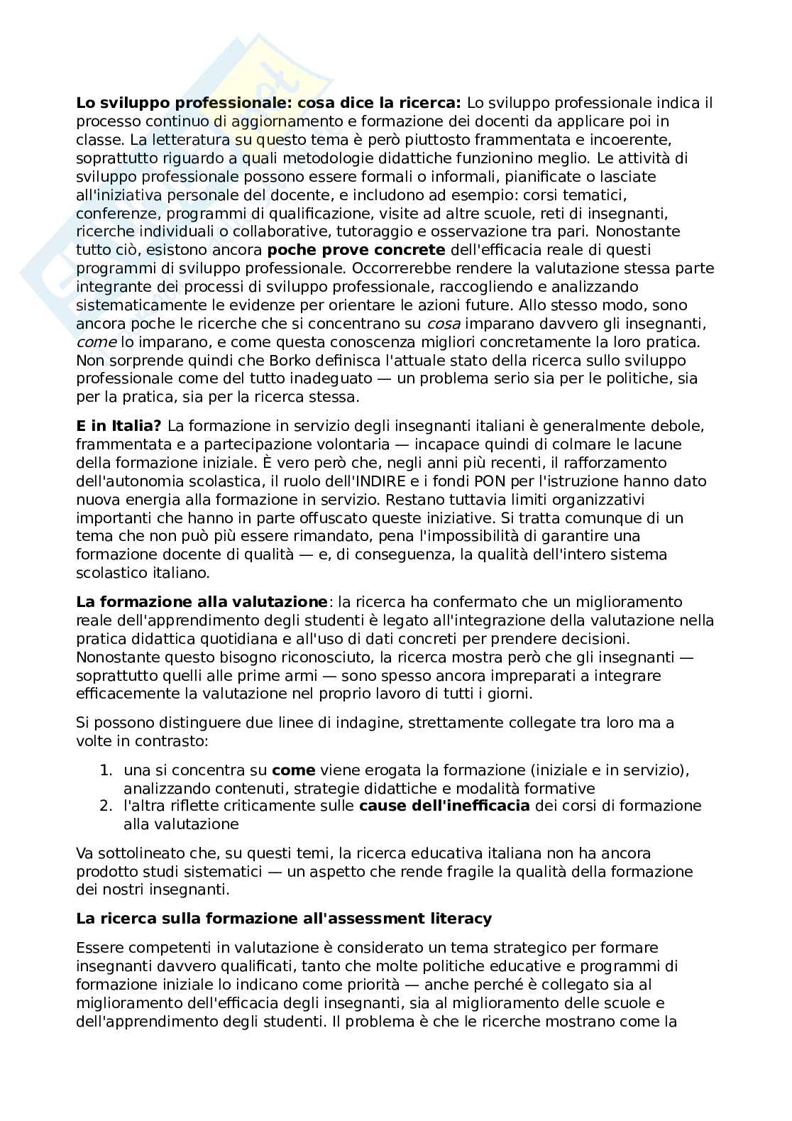 Riassunto esame Pedagogia sperimentale, Prof. Girotti Luca, libro consigliato Saper (ben) valutare: repertori, modelli e istanze formative per l'assestment literacy degli insegnanti, Pastore Pag. 31