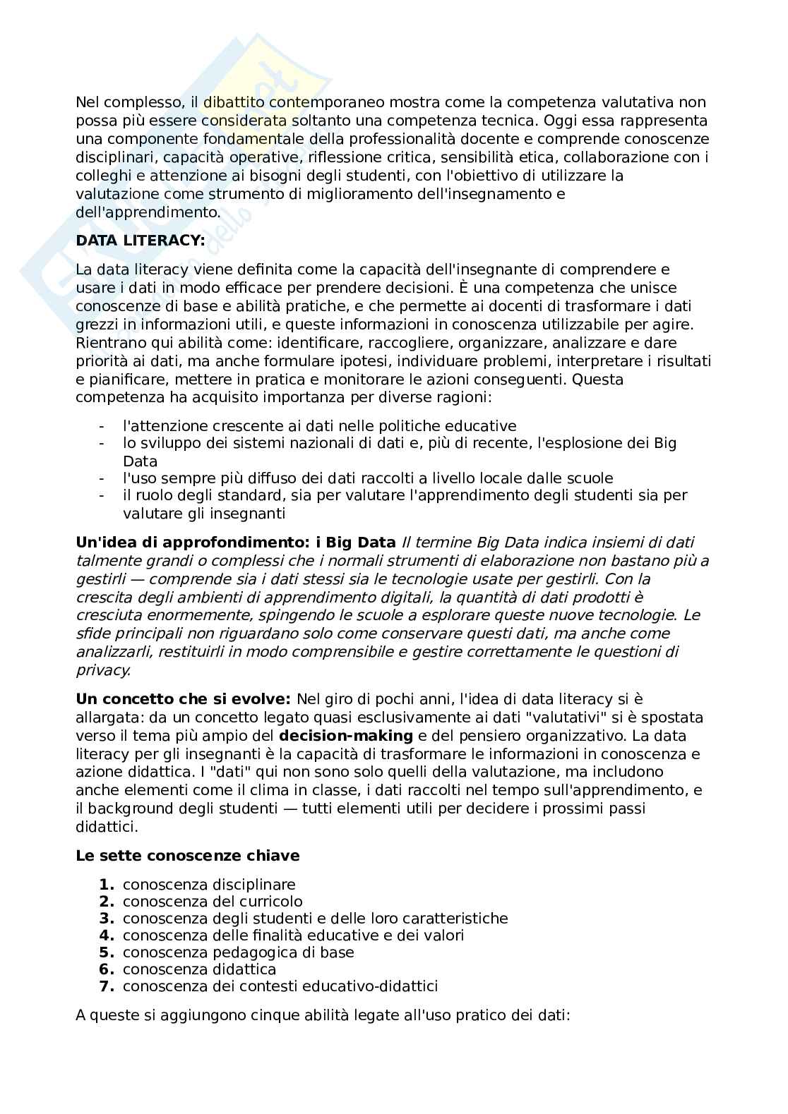 Riassunto esame Pedagogia sperimentale, Prof. Girotti Luca, libro consigliato Saper (ben) valutare: repertori, modelli e istanze formative per l'assestment literacy degli insegnanti, Pastore Pag. 6