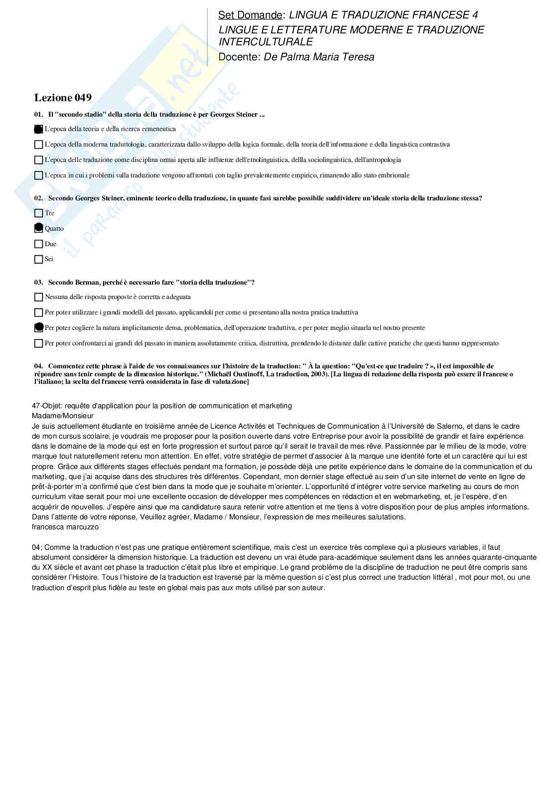 Paniere nuovo completo di Lingua e traduzione francese 4  Pag. 56