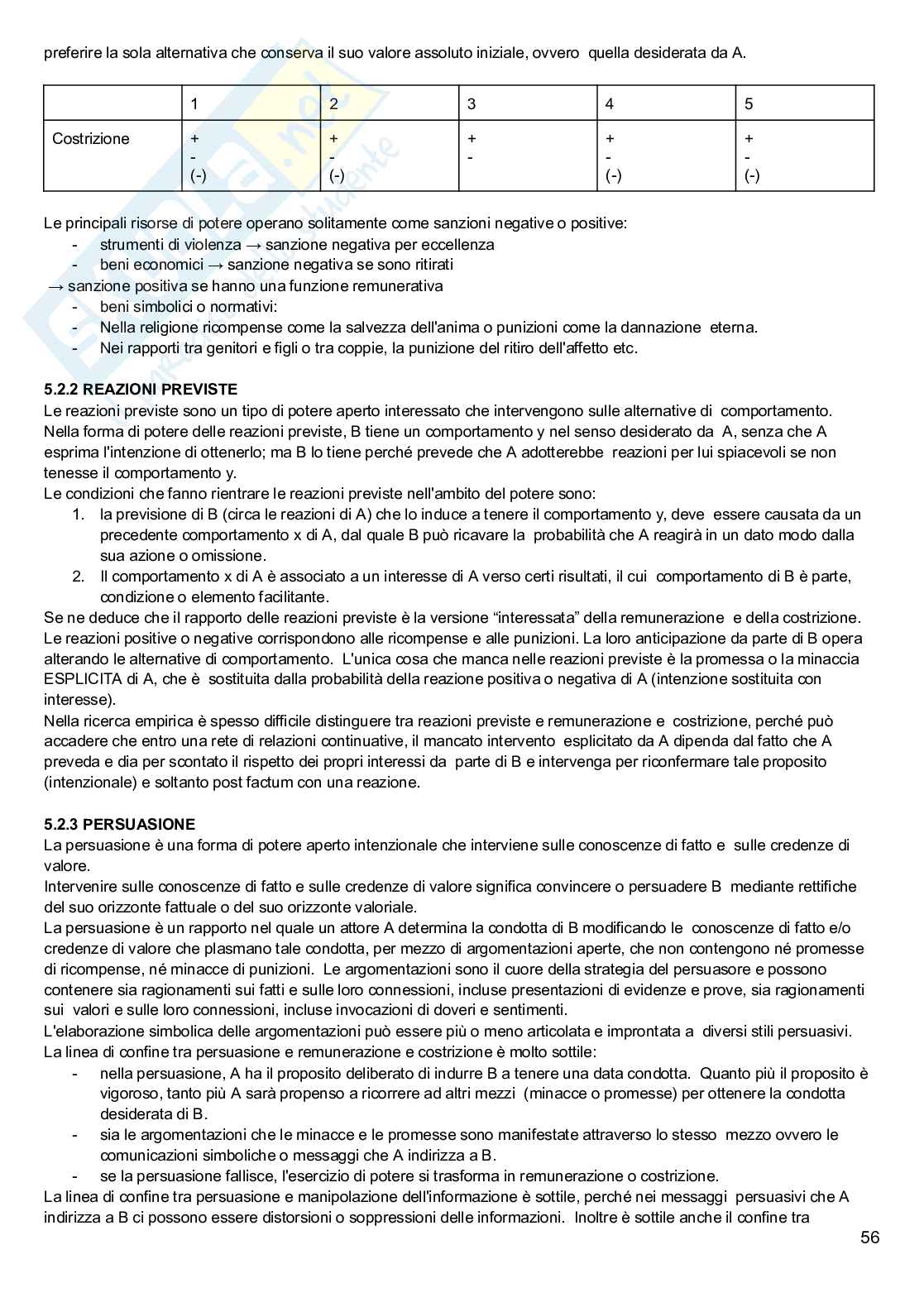 Riassunto esame Scienza politica, Prof. Cama Giampiero, libro consigliato Potere e teoria politica , Stoppino Pag. 56