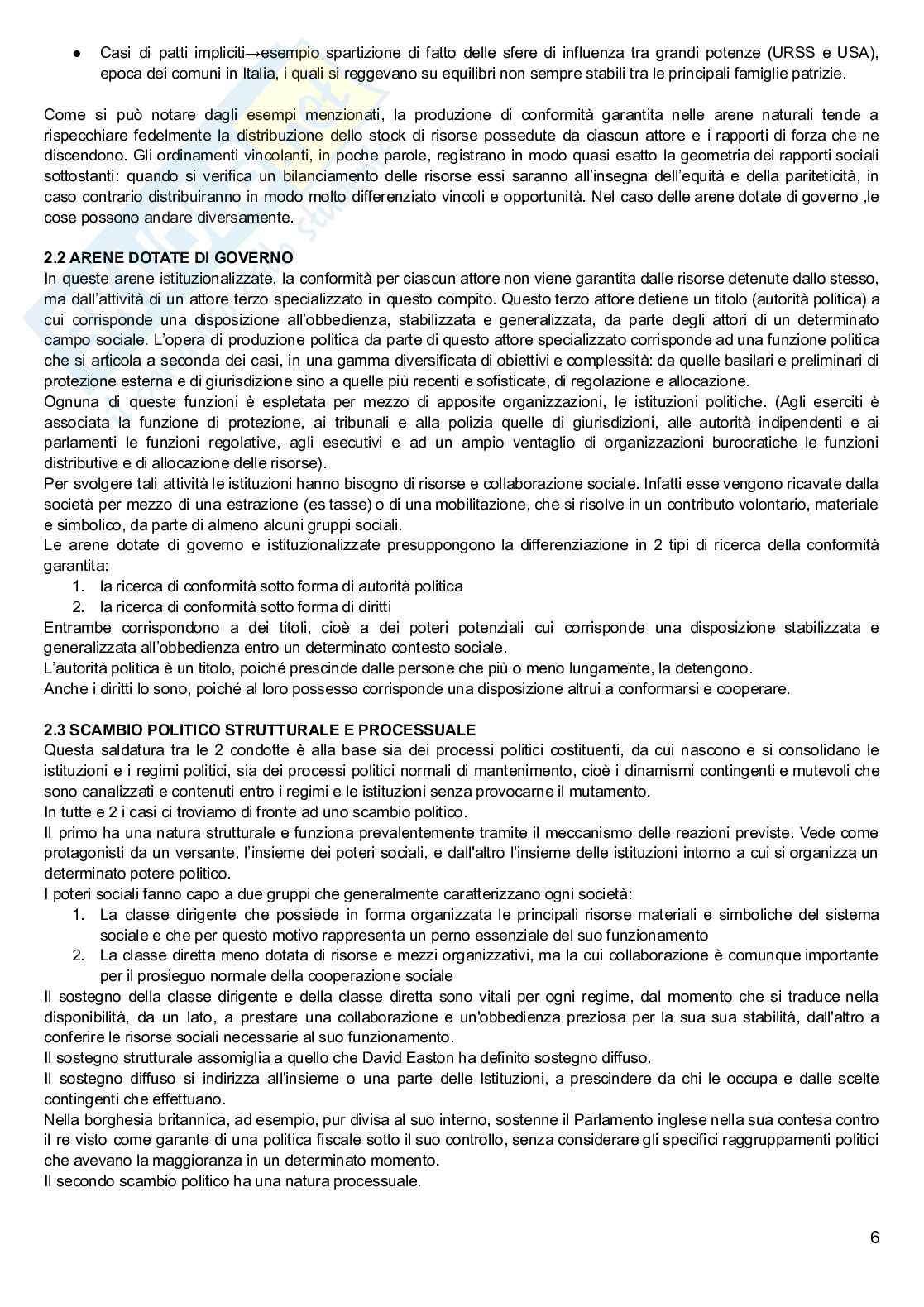 Riassunto esame Scienza politica, Prof. Cama Giampiero, libro consigliato Potere e teoria politica , Stoppino Pag. 6