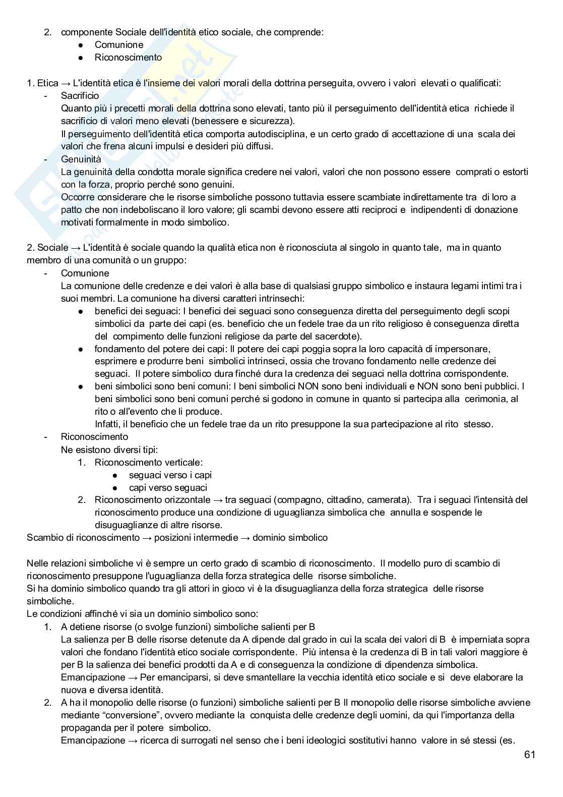 Riassunto esame Scienza politica, Prof. Cama Giampiero, libro consigliato Potere e teoria politica , Stoppino Pag. 61